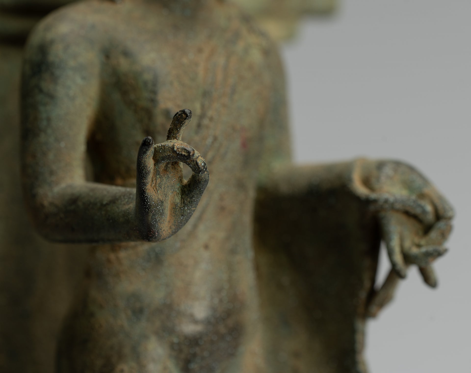 Statua di Buddha - Antique stile indonesiano in piedi bronzo giavanese insegnamento Buddha - 36 cm/14 "