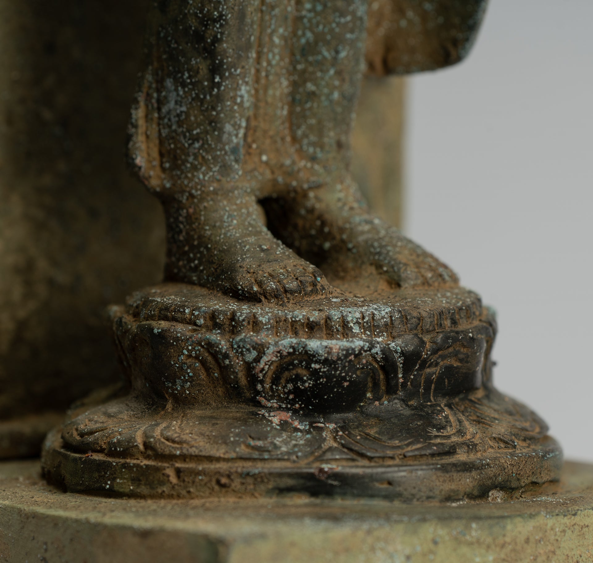 Statua di Buddha - Antique stile indonesiano in piedi bronzo giavanese insegnamento Buddha - 36 cm/14 "