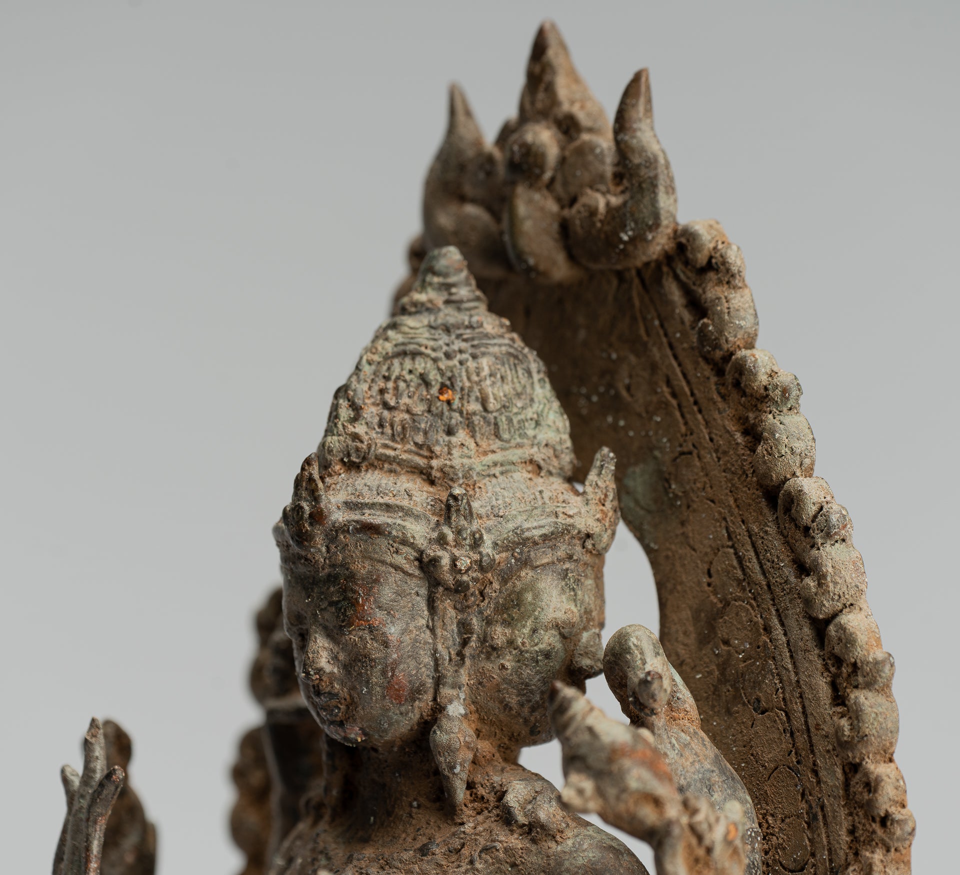 Brahma Statue - Antique Indonesian Style Majapahit Standing Bronze Brahma Statue - 31cm/12"