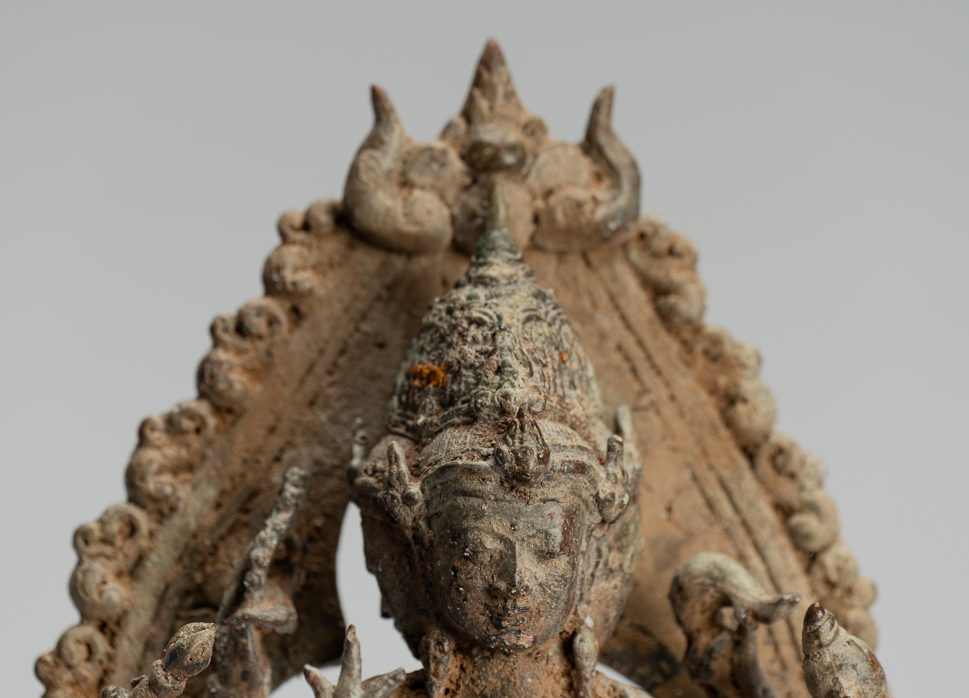 Brahma Statue - Antique Indonesian Style Majapahit Standing Bronze Brahma Statue - 31cm/12"