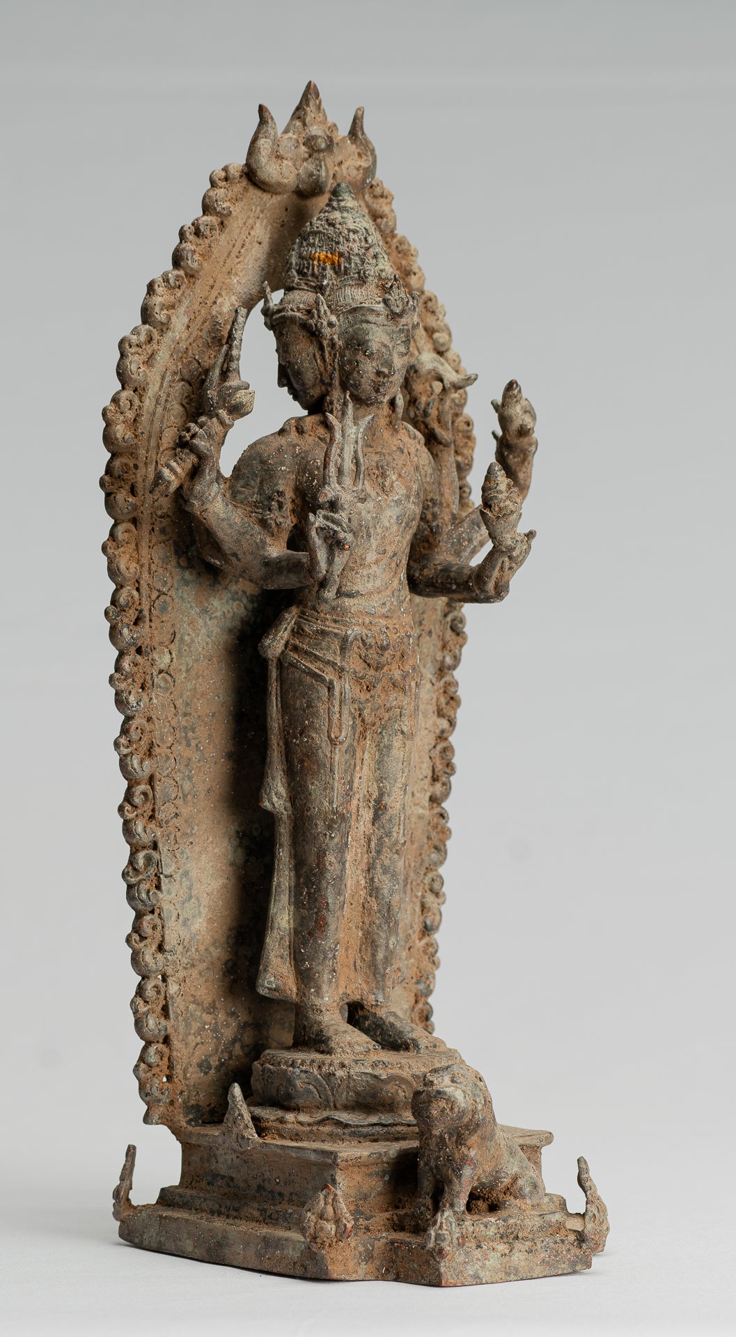 Brahma Statue - Antique Indonesian Style Majapahit Standing Bronze Brahma Statue - 31cm/12"