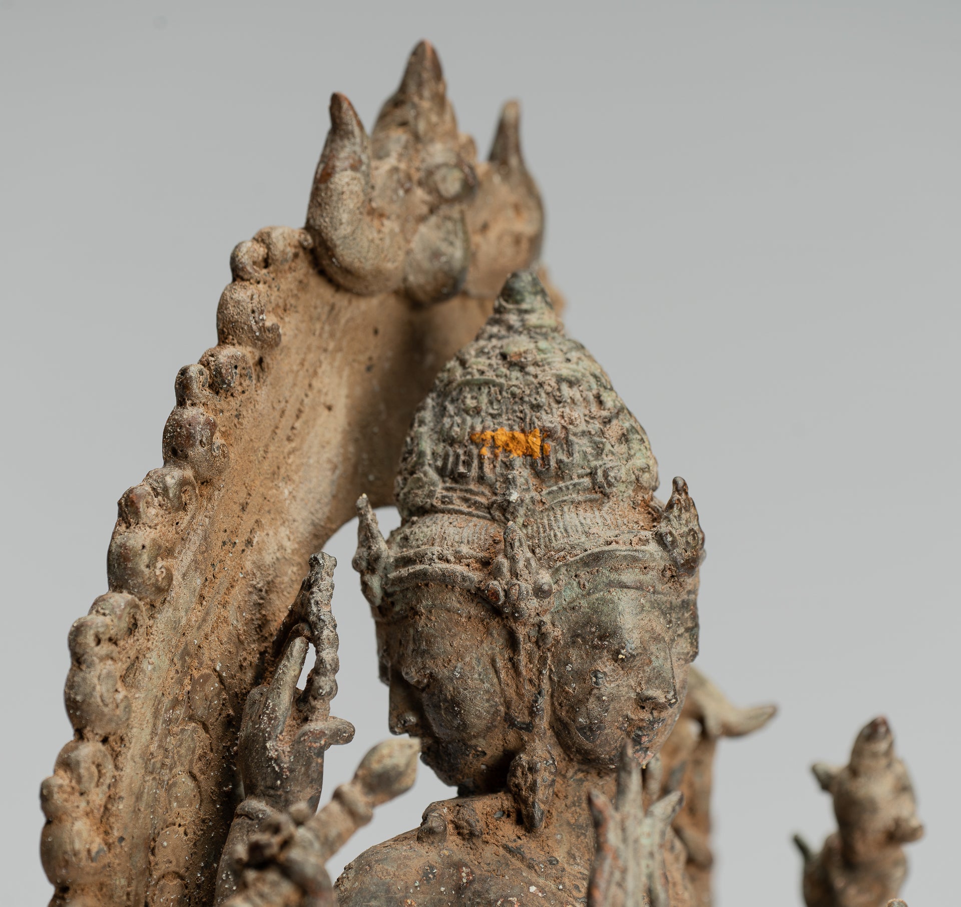 Brahma Statue - Antique Indonesian Style Majapahit Standing Bronze Brahma Statue - 31cm/12"