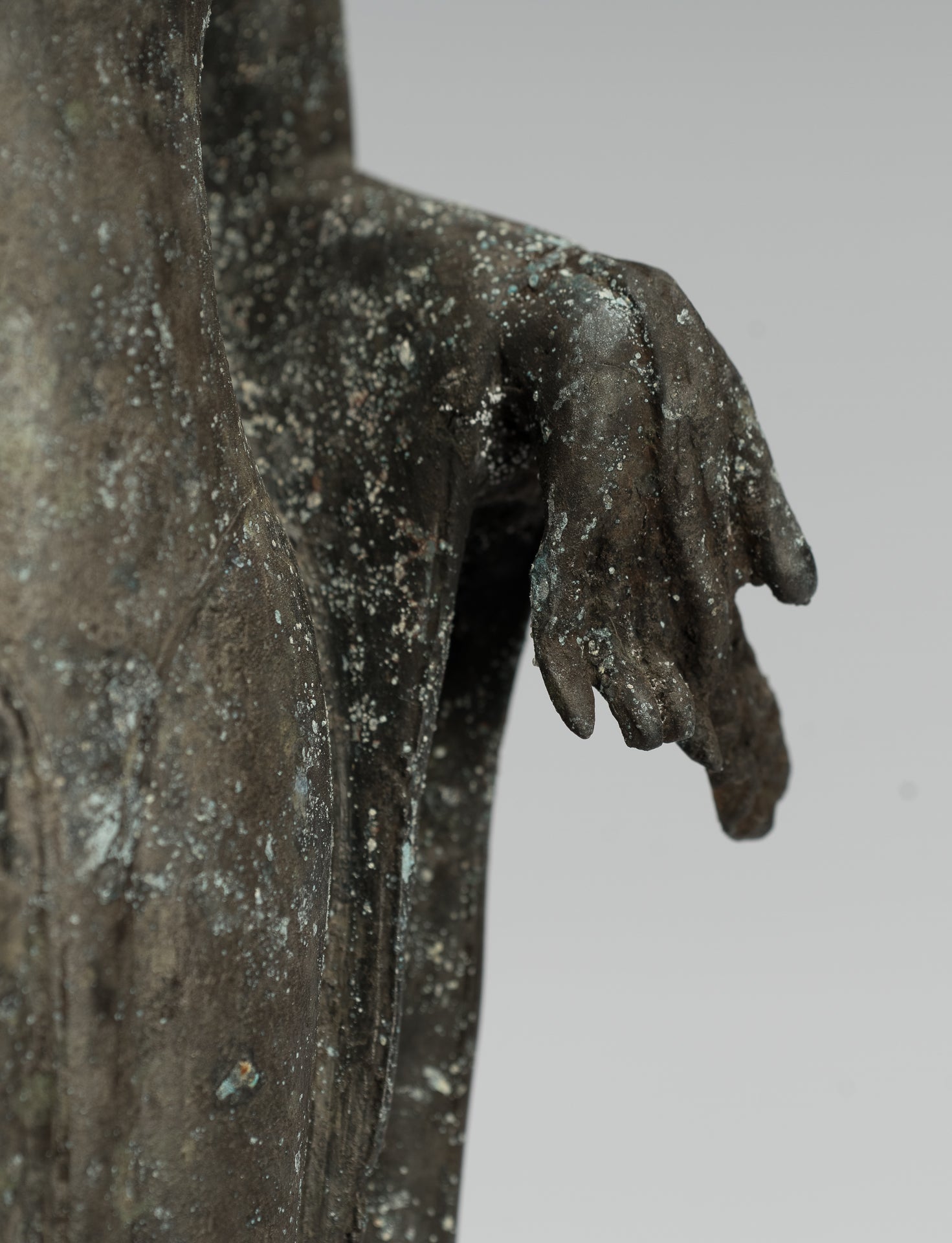 Statua del Buddha - Antique stile indonesiano in piedi bronzo giavanese insegnamento Buddha - 37 cm/15 "