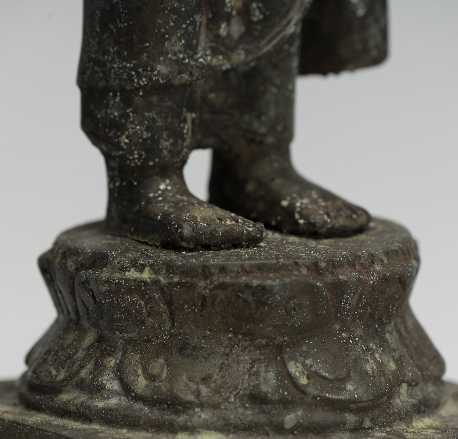 Statua del Buddha - Antique stile indonesiano in piedi bronzo giavanese insegnamento Buddha - 37 cm/15 "
