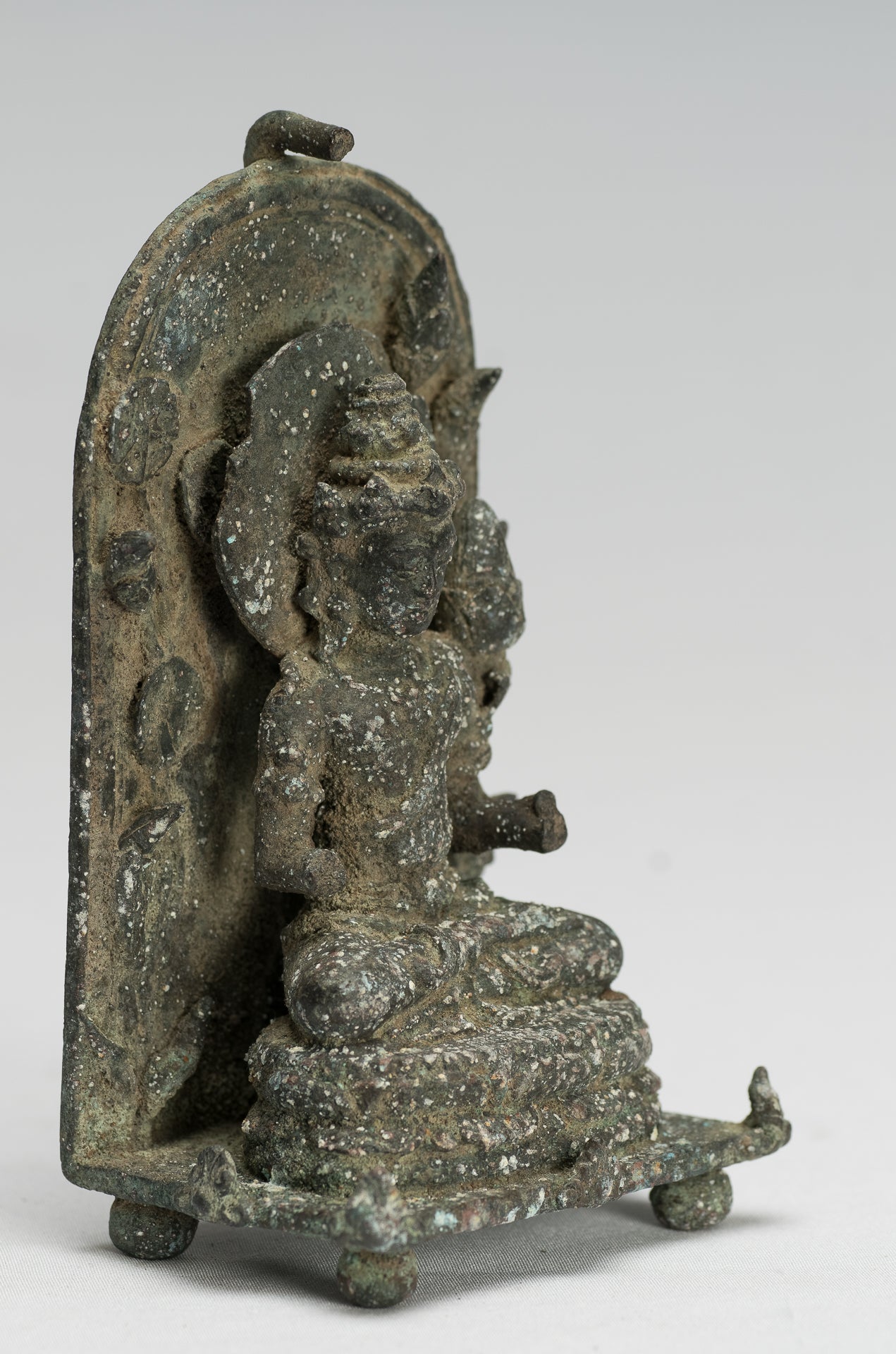 Estatua de Tara - Estatua de Bronce Devi Tara de Bronce Devi Sentada de Majapahit de Java - 14cm/6 "