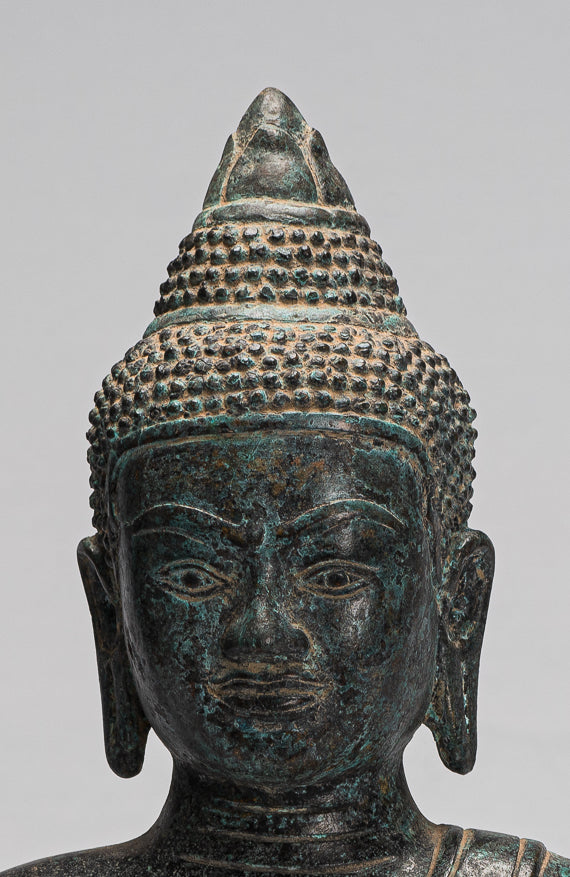 Statue di Buddha - Antique Khmer Style Bronze Enlightenment Angkor Wat Buddha Statua - 40 cm/16 "