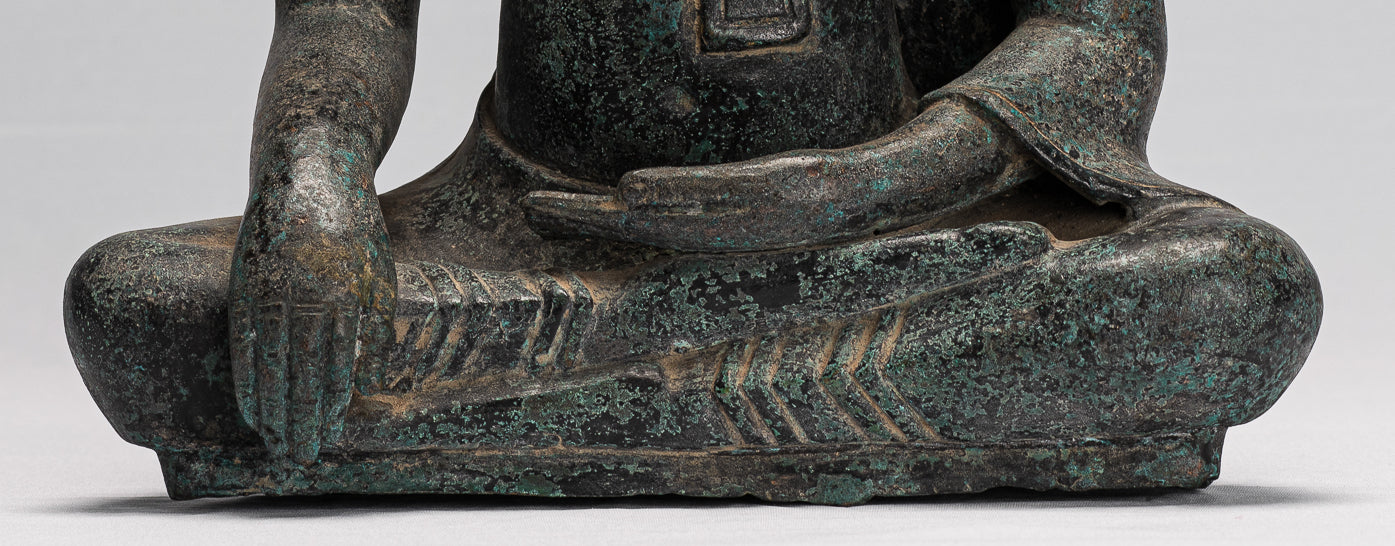 Statue di Buddha - Antique Khmer Style Bronze Enlightenment Angkor Wat Buddha Statua - 40 cm/16 "