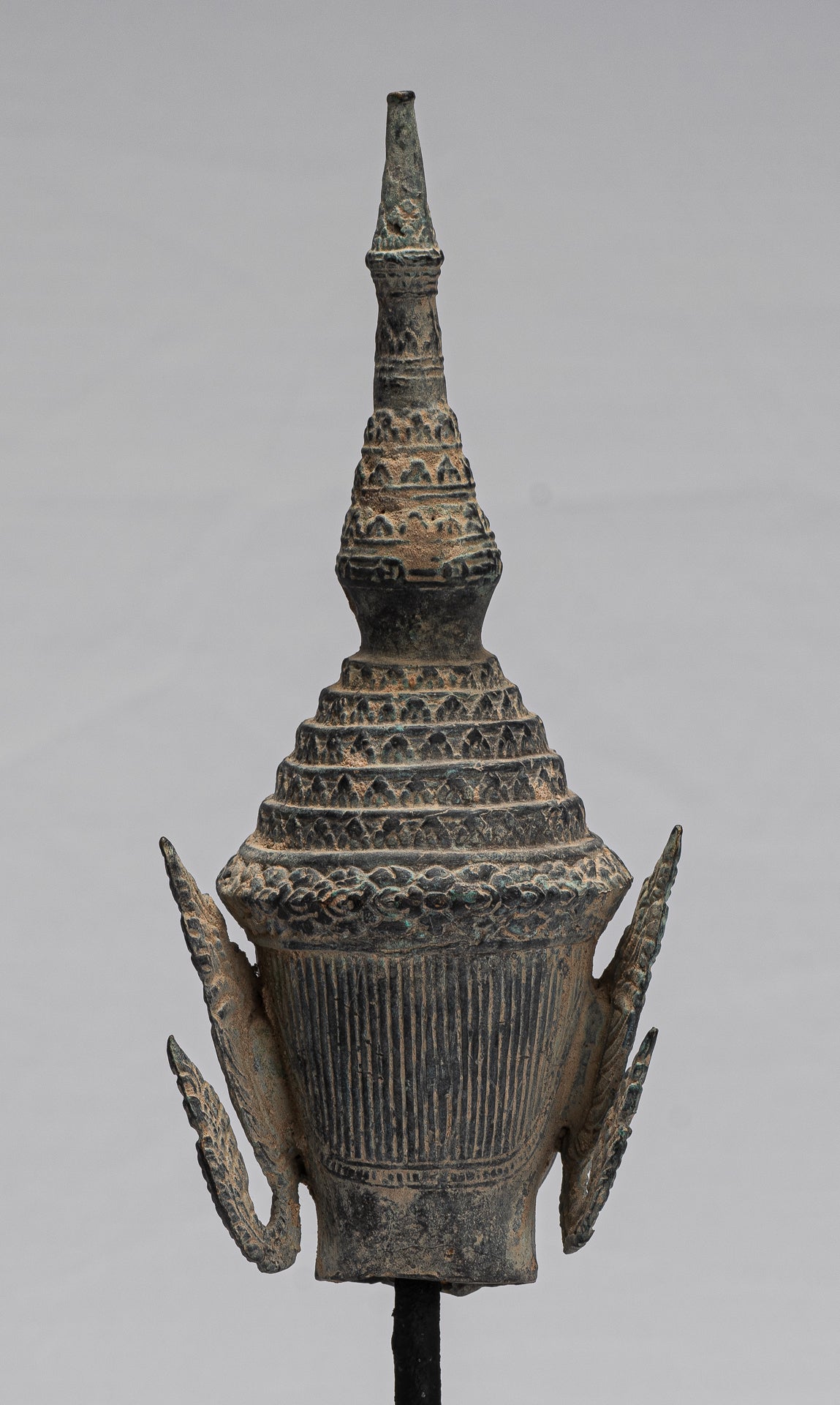 Buddha - Antique Thai Thai Bronzo Rattanakosin Buddha Head Statue - 32cm/13 "