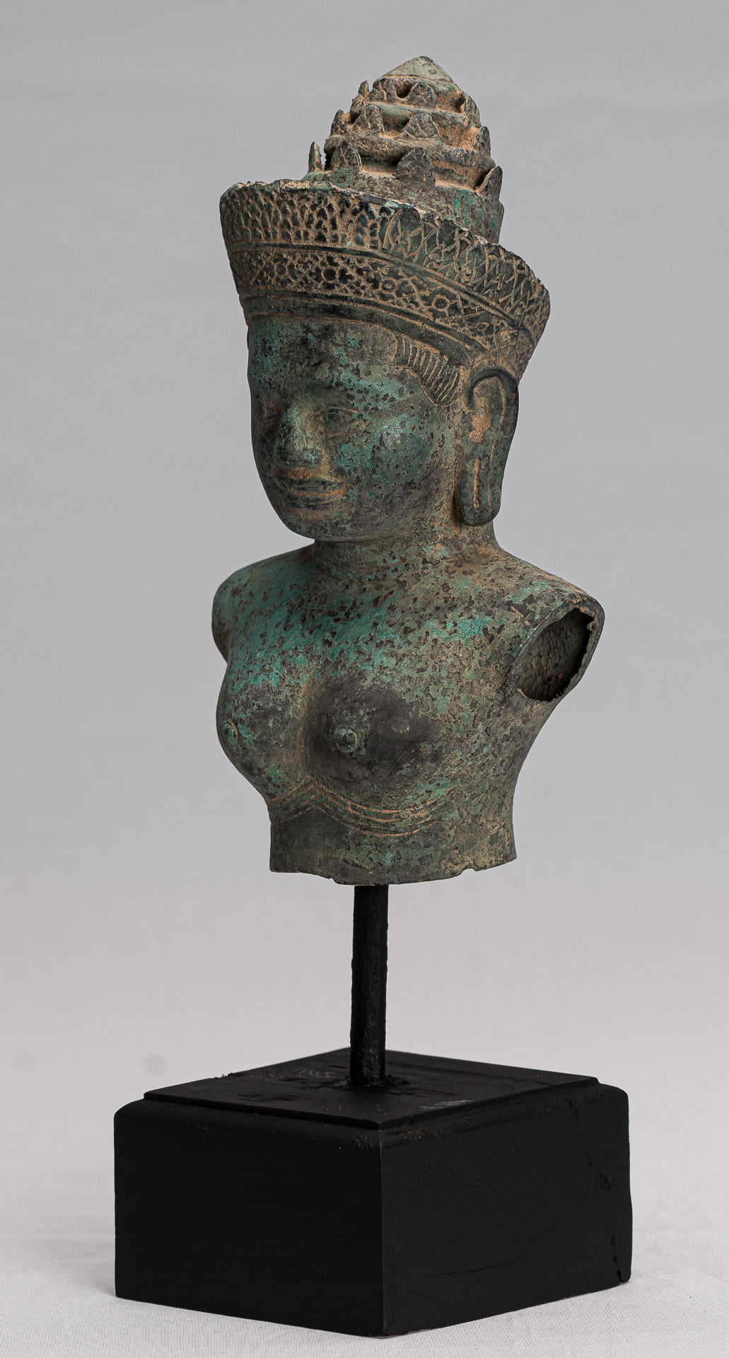 Lakshmi-Statue – antiker Khmer-Stil Lakshmi/Devi-Gemahlin von Vishnu Torso – 31 cm/12 Zoll