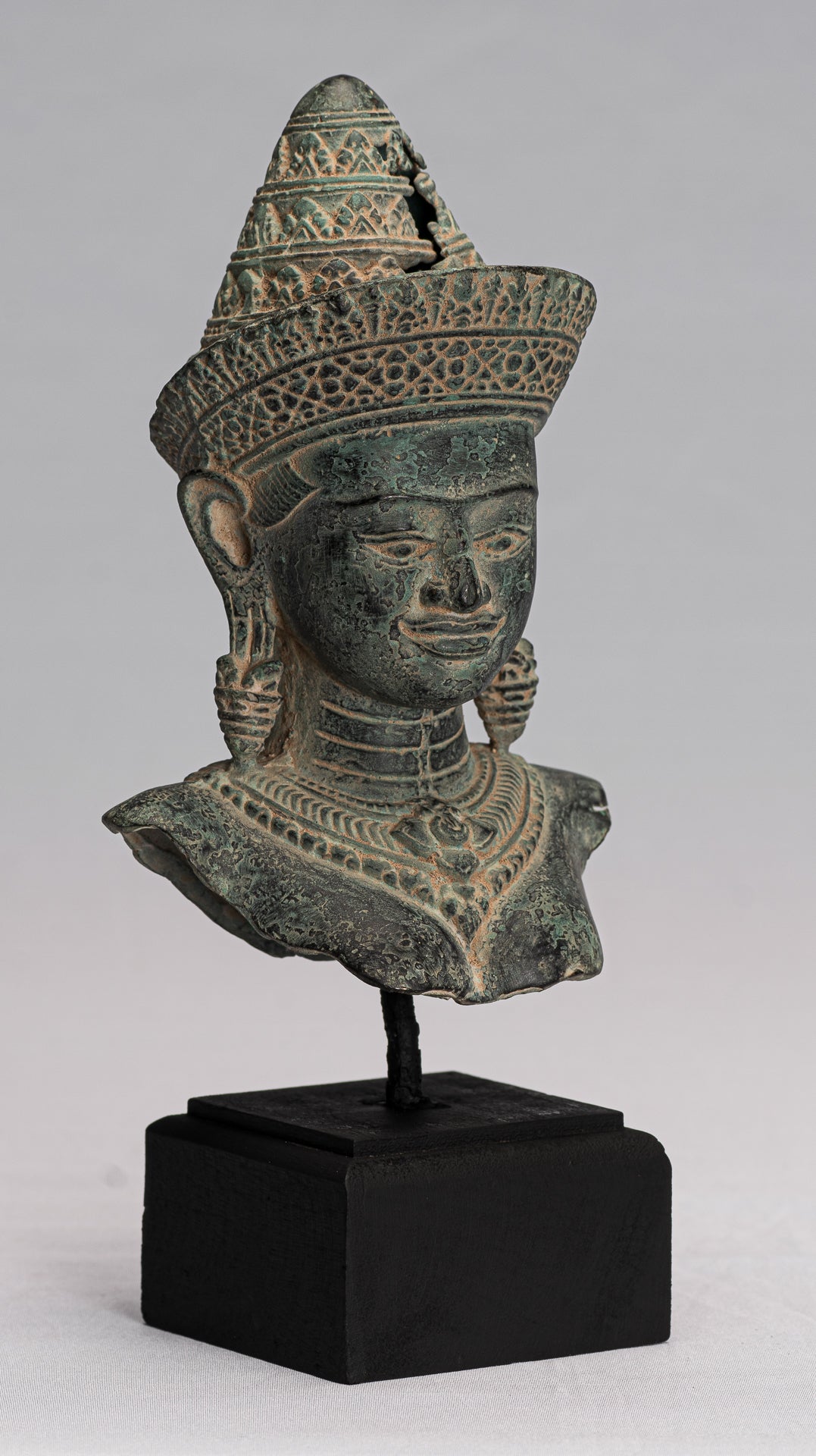 Lakshmi Statue - Antique Khmer Style Lakshmi / Devi Consort of Vishnu Torso - 26cm/10"