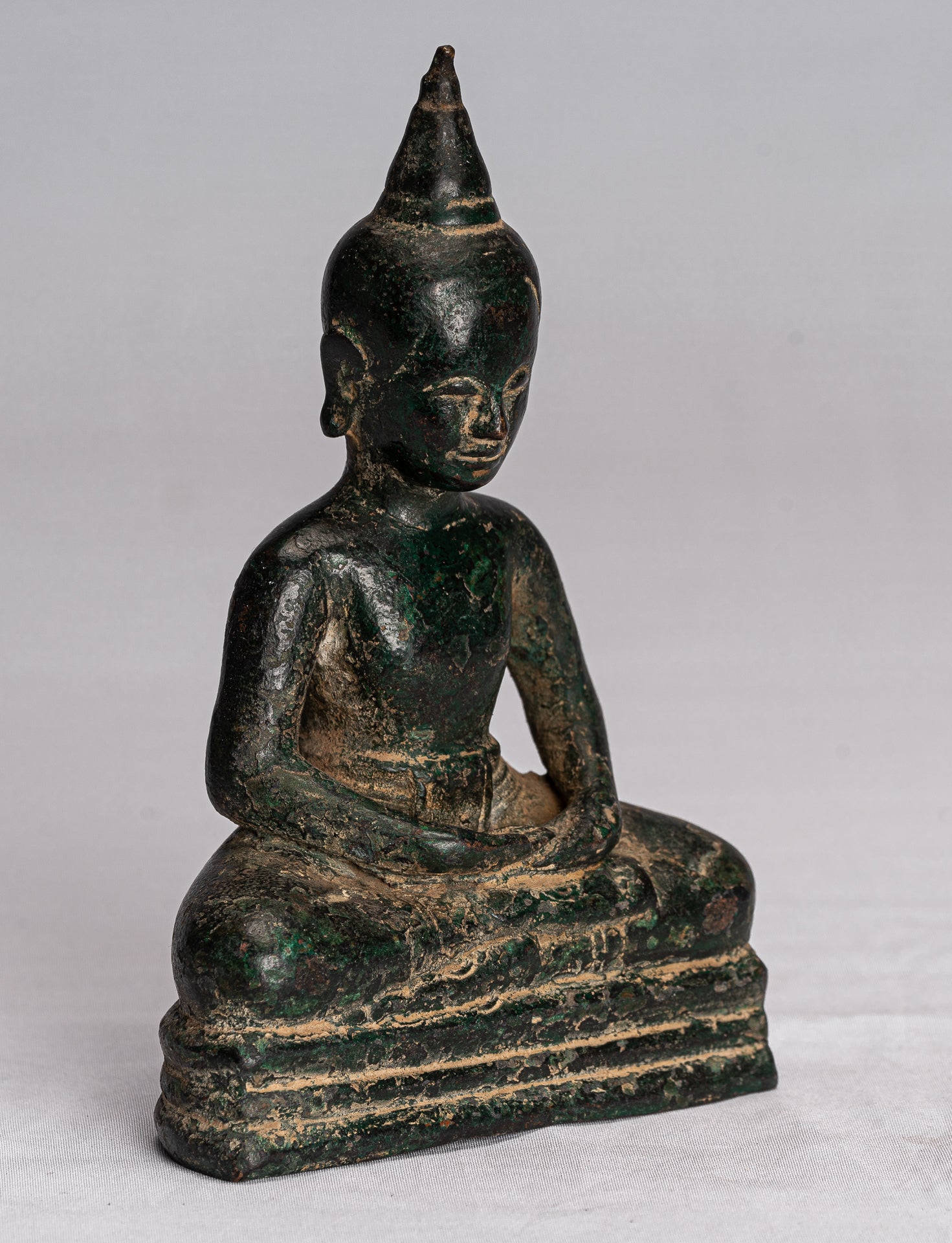 Statue di Buddha - Antique Khmer in stile Khmer Meditazione di bronzo Phnom Da Buddha Statue - 145 cm/6 "