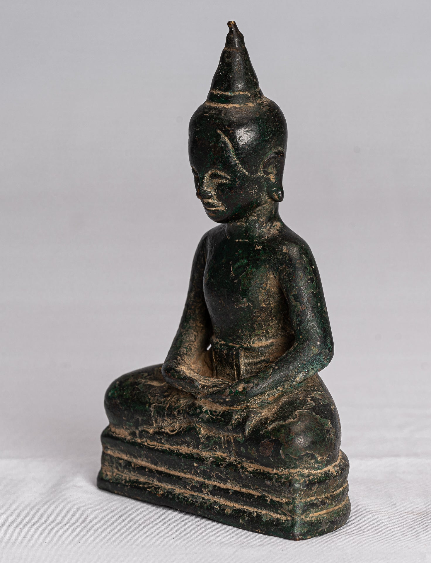 Statue di Buddha - Antique Khmer in stile Khmer Meditazione di bronzo Phnom Da Buddha Statue - 145 cm/6 "