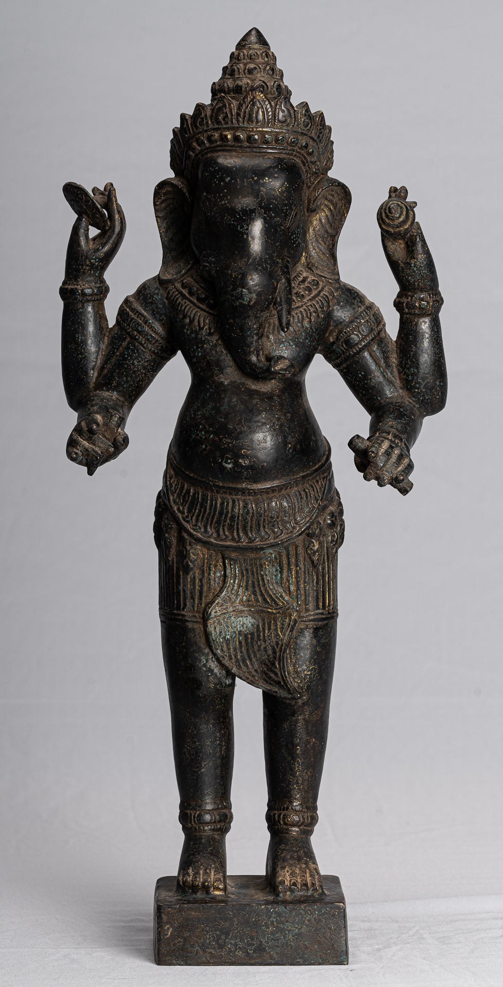 Statue Ganesha - Antique Khmer Style montato in piedi Bronzo Angkor Wat Ganesha Statua - 54 cm/22 "