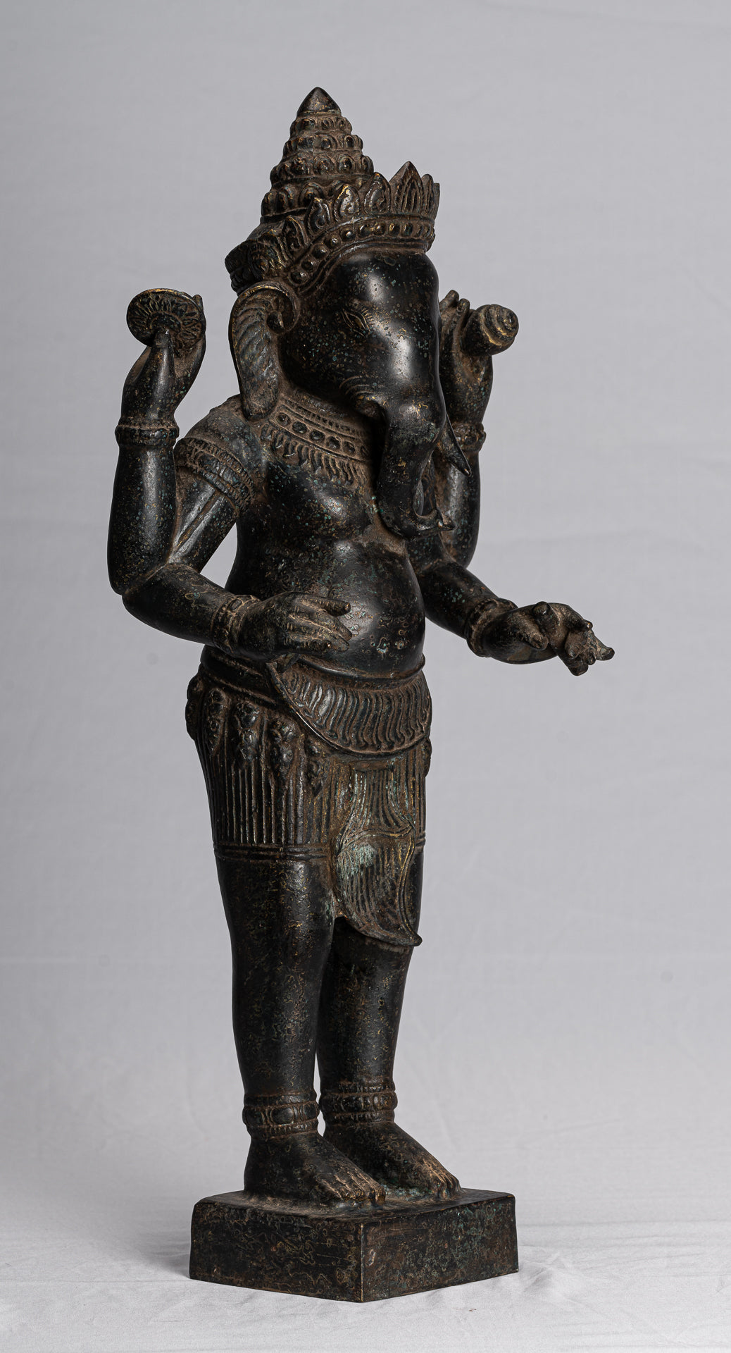 Statue Ganesha - Antique Khmer Style montato in piedi Bronzo Angkor Wat Ganesha Statua - 54 cm/22 "