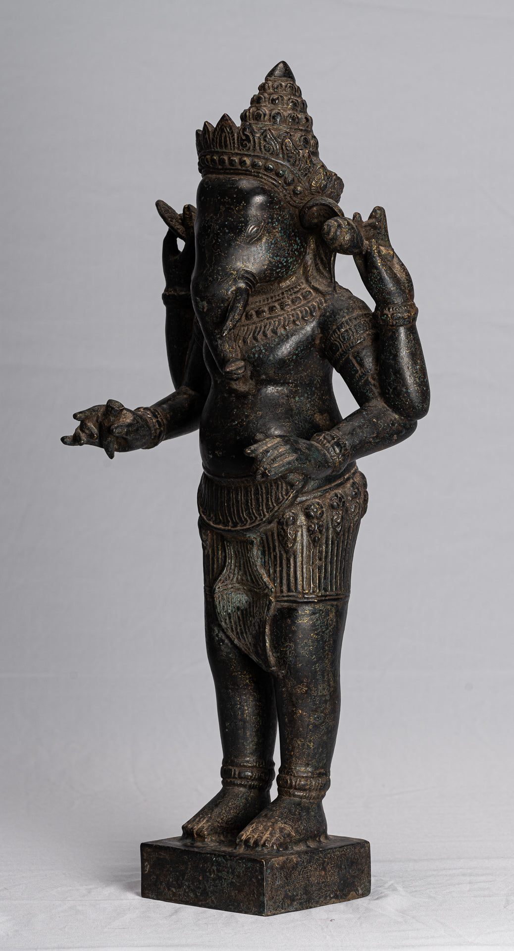 Statue Ganesha - Antique Khmer Style montato in piedi Bronzo Angkor Wat Ganesha Statua - 54 cm/22 "