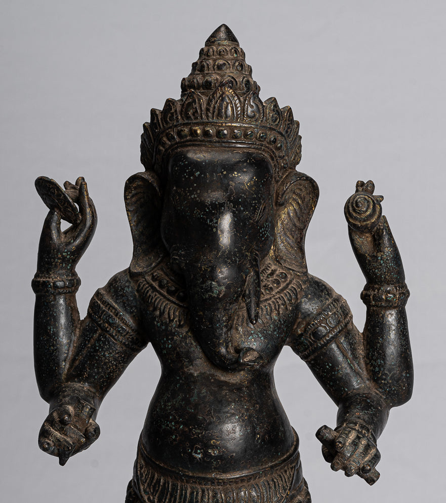 Statue Ganesha - Antique Khmer Style montato in piedi Bronzo Angkor Wat Ganesha Statua - 54 cm/22 "