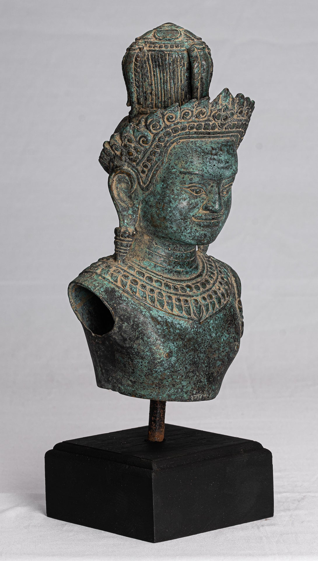 Shiva statue - antique khmer style insolite bronze Shiva statue - 32cm / 13 "