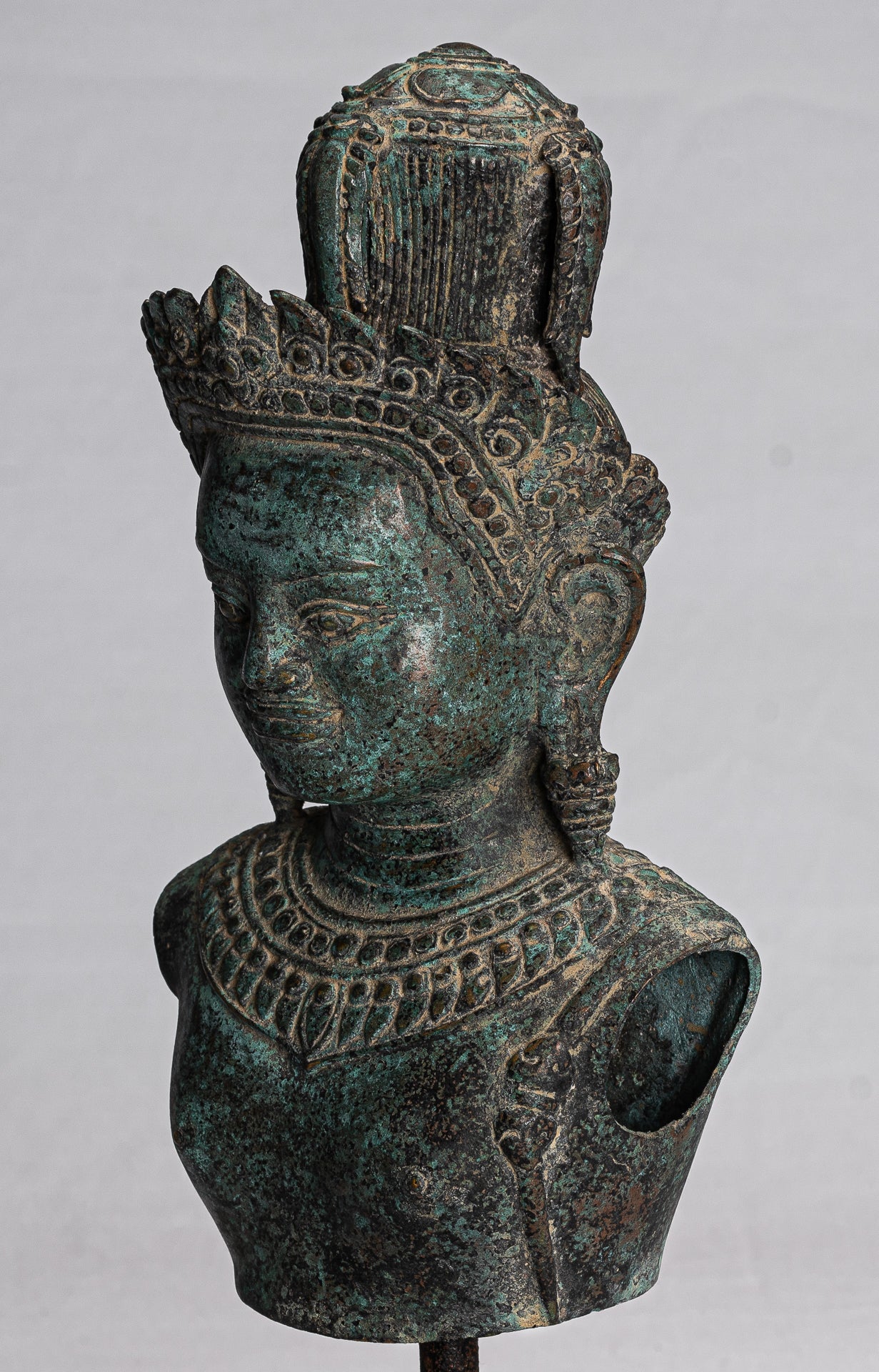 Shiva statue - antique khmer style insolite bronze Shiva statue - 32cm / 13 "