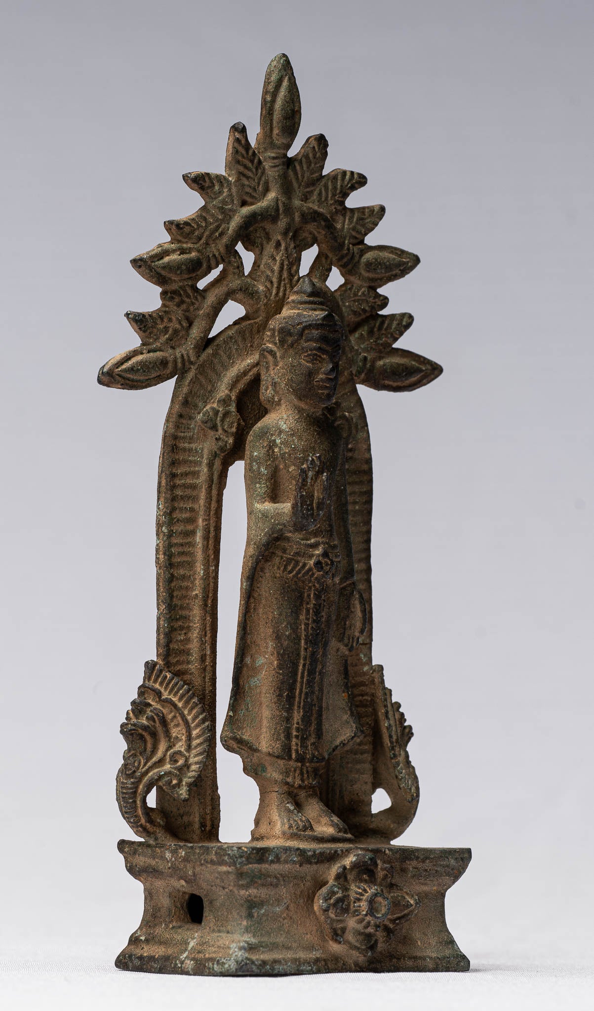 Bouddha - bronze de style khmer antique abhaya protection Bouddha - 16cm / 6 "