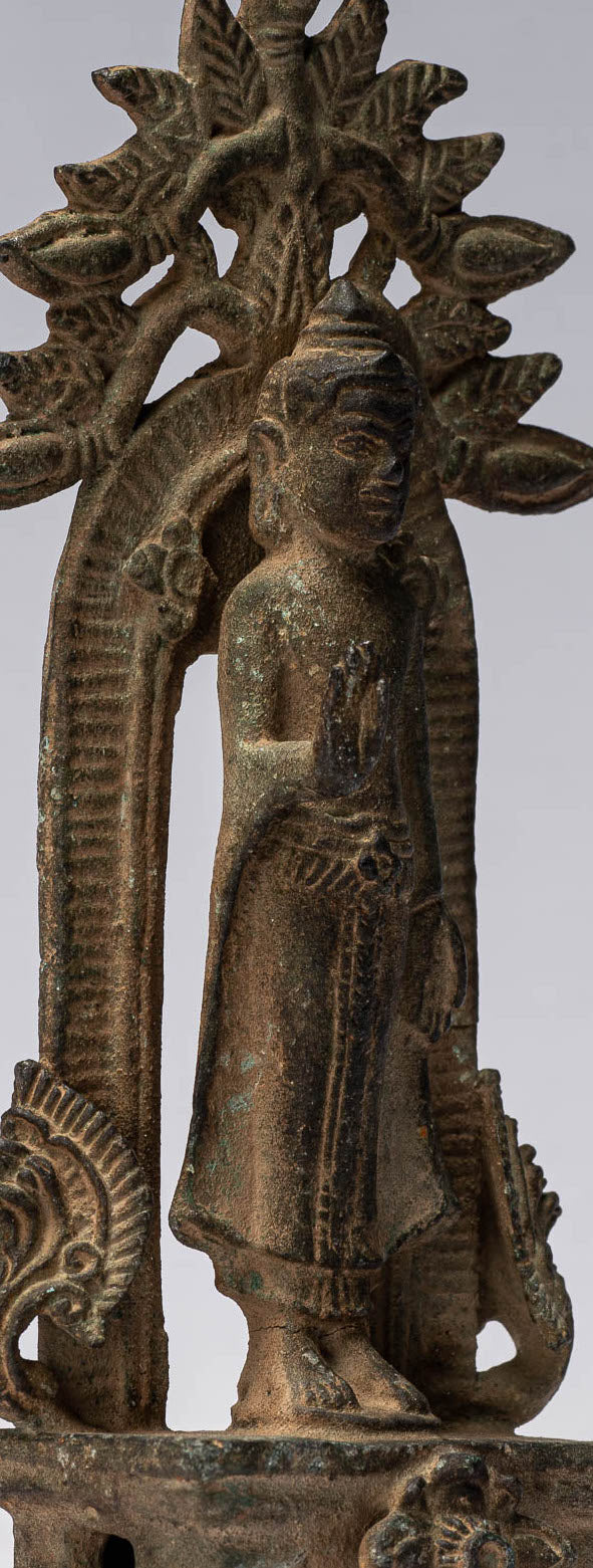 Bouddha - bronze de style khmer antique abhaya protection Bouddha - 16cm / 6 "