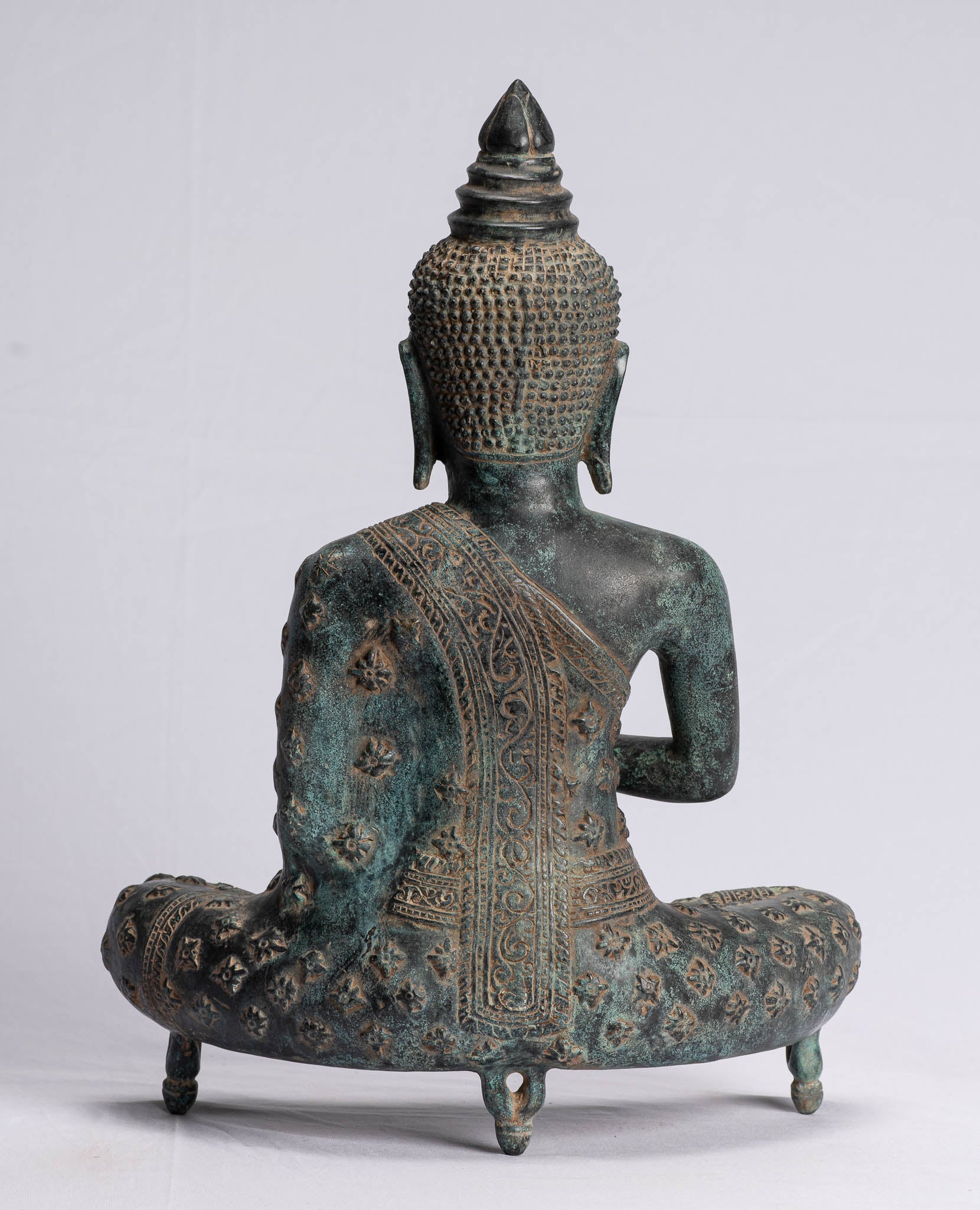 Statua di Buddha - Buddha - Antique Khmer Style Bronze Statue Buddha Insegnamento Mudra - 45 cm/18 "