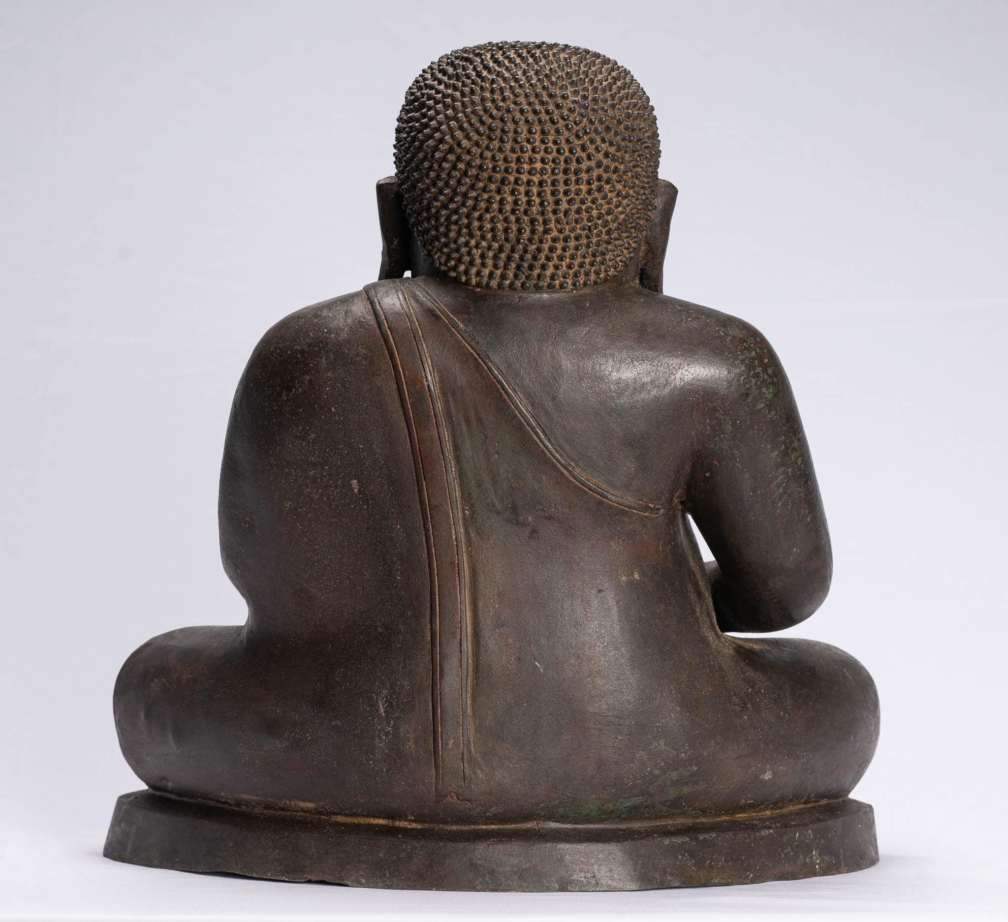 Statue di Buddha - Antique Thai Thai Bronze Happy, Fat, Ride Buddha Bidata Statua - 42cm/17 "