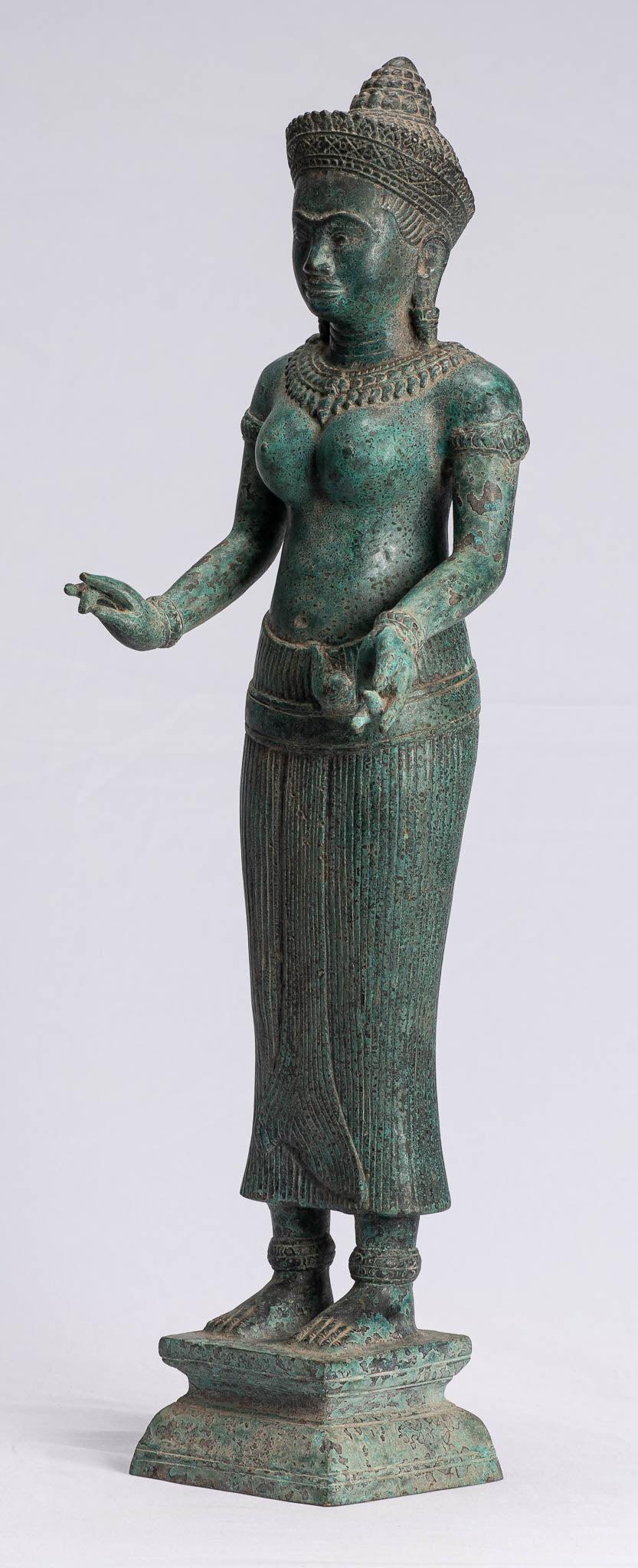 Lakshmi Statue - Antique Khmer Style Angkor Wat Lakshmi Statue / Devi Consort of Vishnu - 56cm/22"