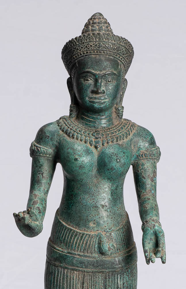 Lakshmi Statue - Antique Khmer Style Angkor Wat Lakshmi Statue / Devi Consort of Vishnu - 56cm/22"