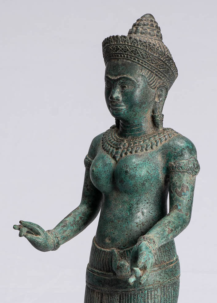 Lakshmi Statue - Antique Khmer Style Angkor Wat Lakshmi Statue / Devi Consort of Vishnu - 56cm/22"