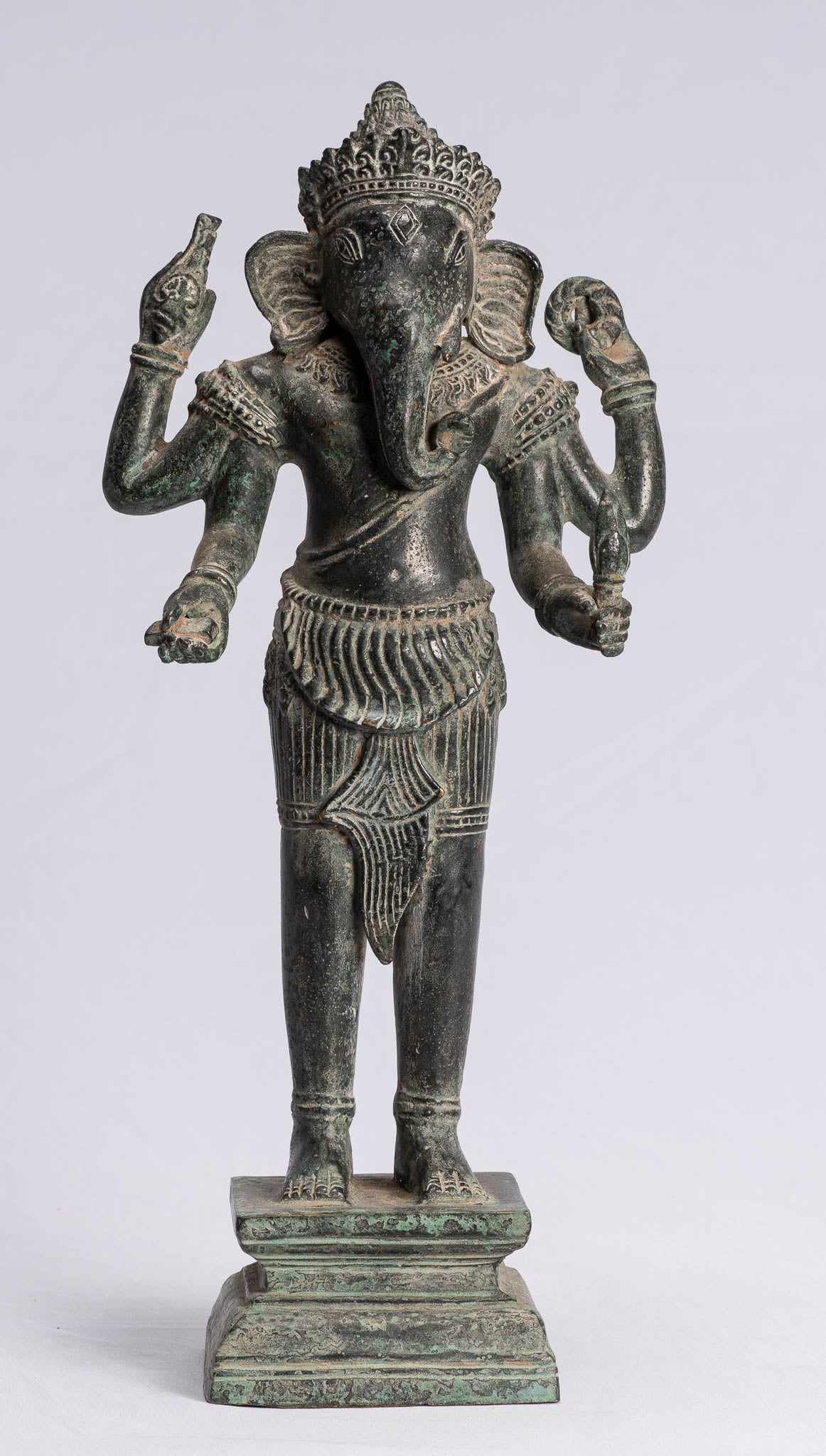 Ganesha Statue-Antique Khmer Style stehend Bronze Bayon Ganesh Statue-40cm/16 "