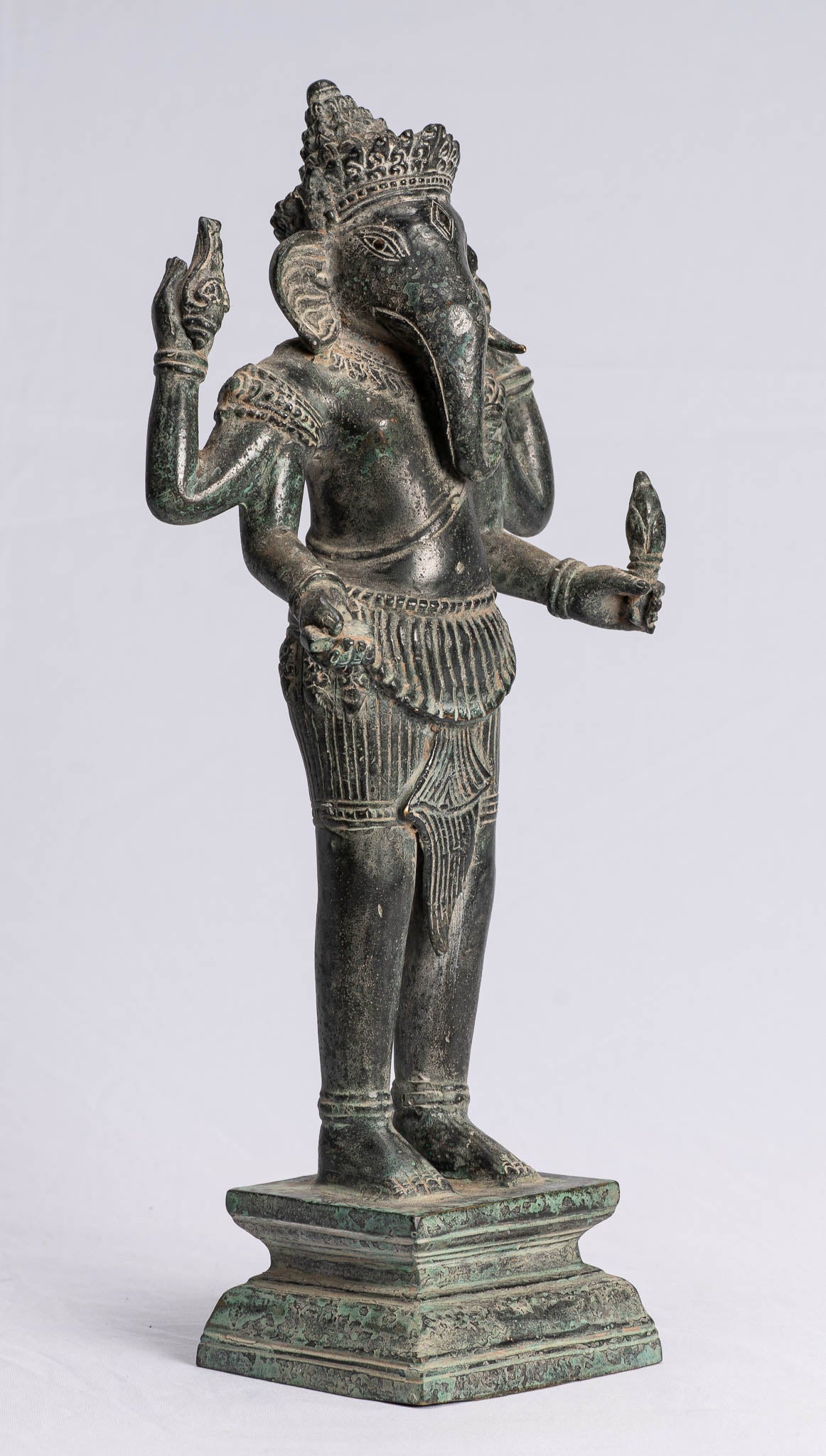 Ganesha Statue-Antique Khmer Style stehend Bronze Bayon Ganesh Statue-40cm/16 "