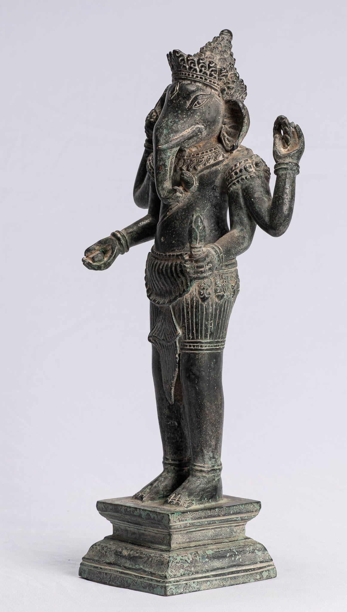 Ganesha Statue-Antique Khmer Style stehend Bronze Bayon Ganesh Statue-40cm/16 "