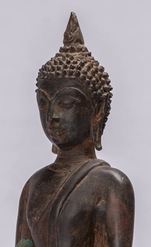 Statue di Buddha - Antique Ayutthaya Style Sehoted Enlightenment Buddha Statue - 29 cm/12 "