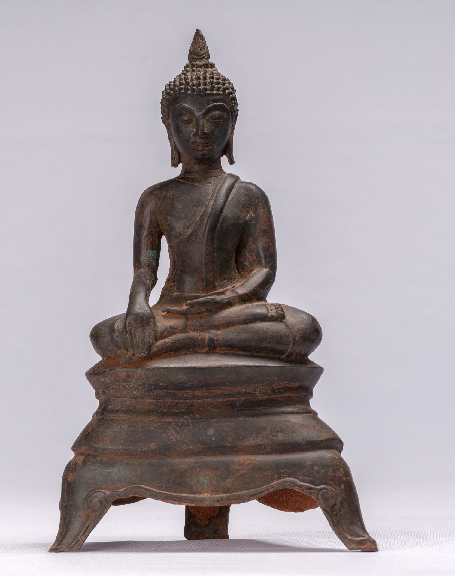 Statue di Buddha - Antique Ayutthaya Style Sehoted Enlightenment Buddha Statue - 29 cm/12 "