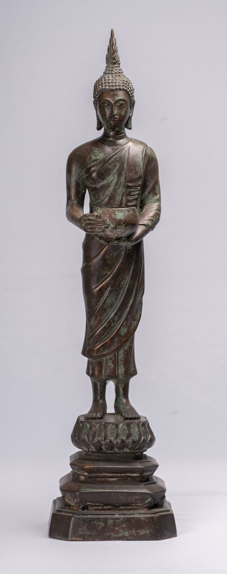 Buddha Statue - Antique Thai Style Bronze Charity & Compassion Gautama Buddha Statue - 63cm/25"