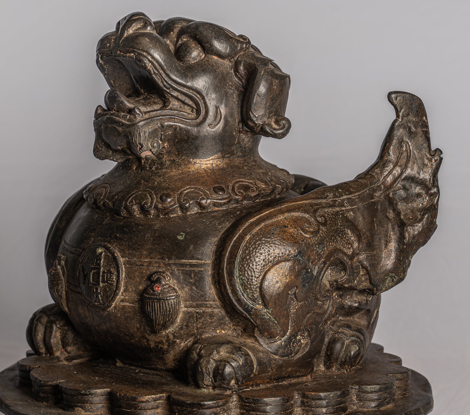 Antiker chinesischer Stil Tempel Wächter Löwe Foo Dog Imperial Lion 37cm/15"
