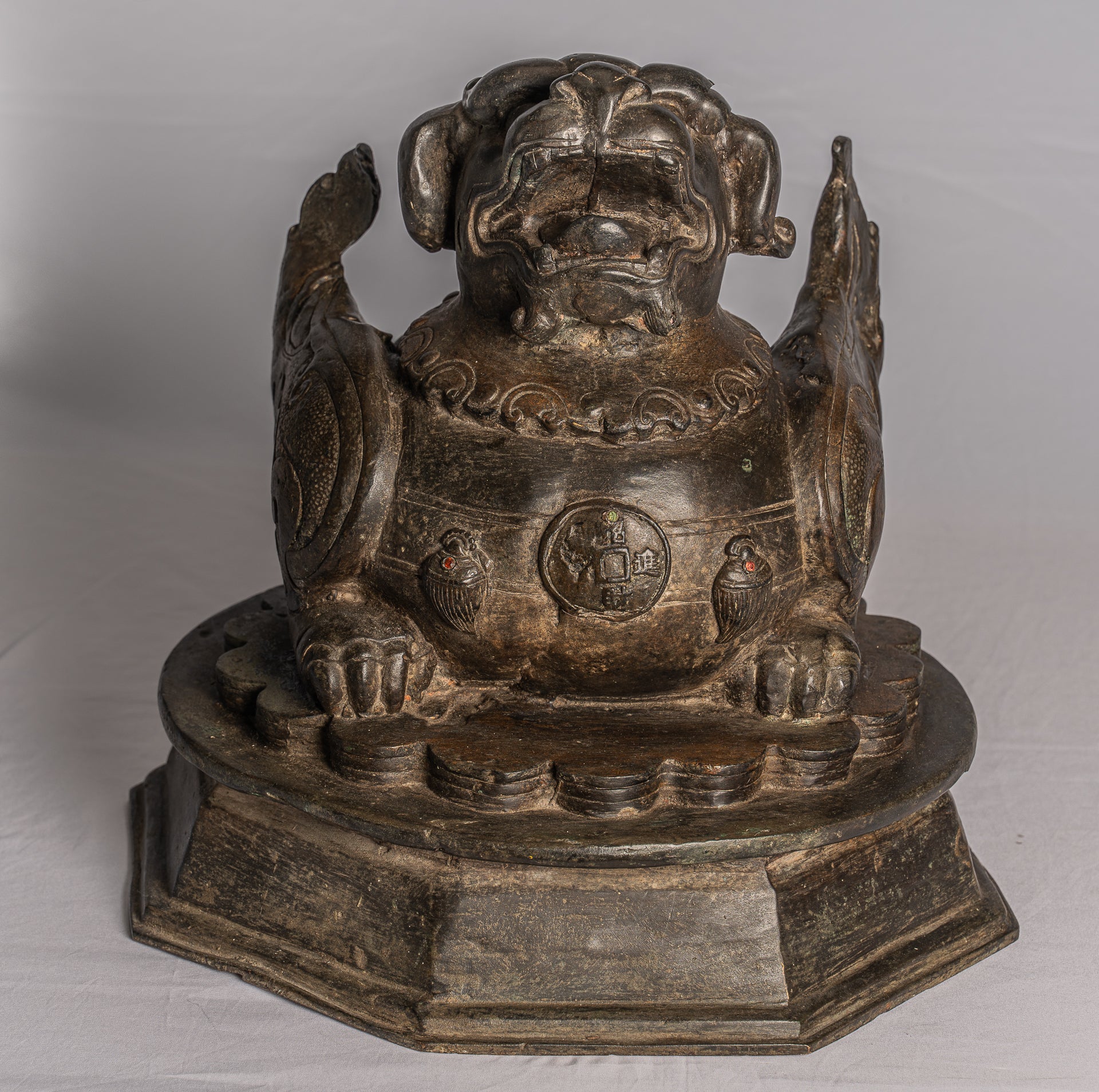 Antiker chinesischer Stil Tempel Wächter Löwe Foo Dog Imperial Lion 37cm/15"
