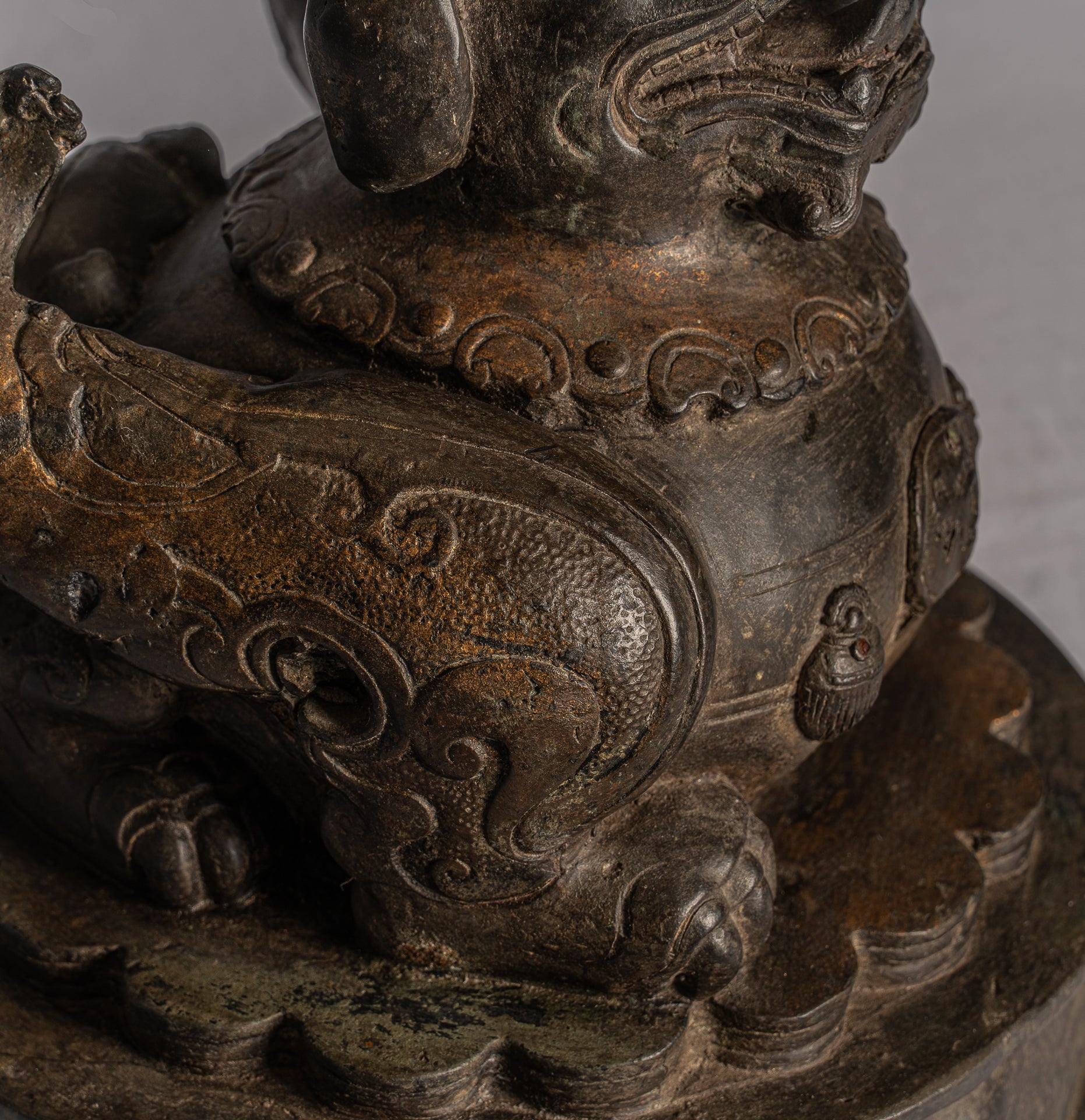 Antiker chinesischer Stil Tempel Wächter Löwe Foo Dog Imperial Lion 37cm/15"