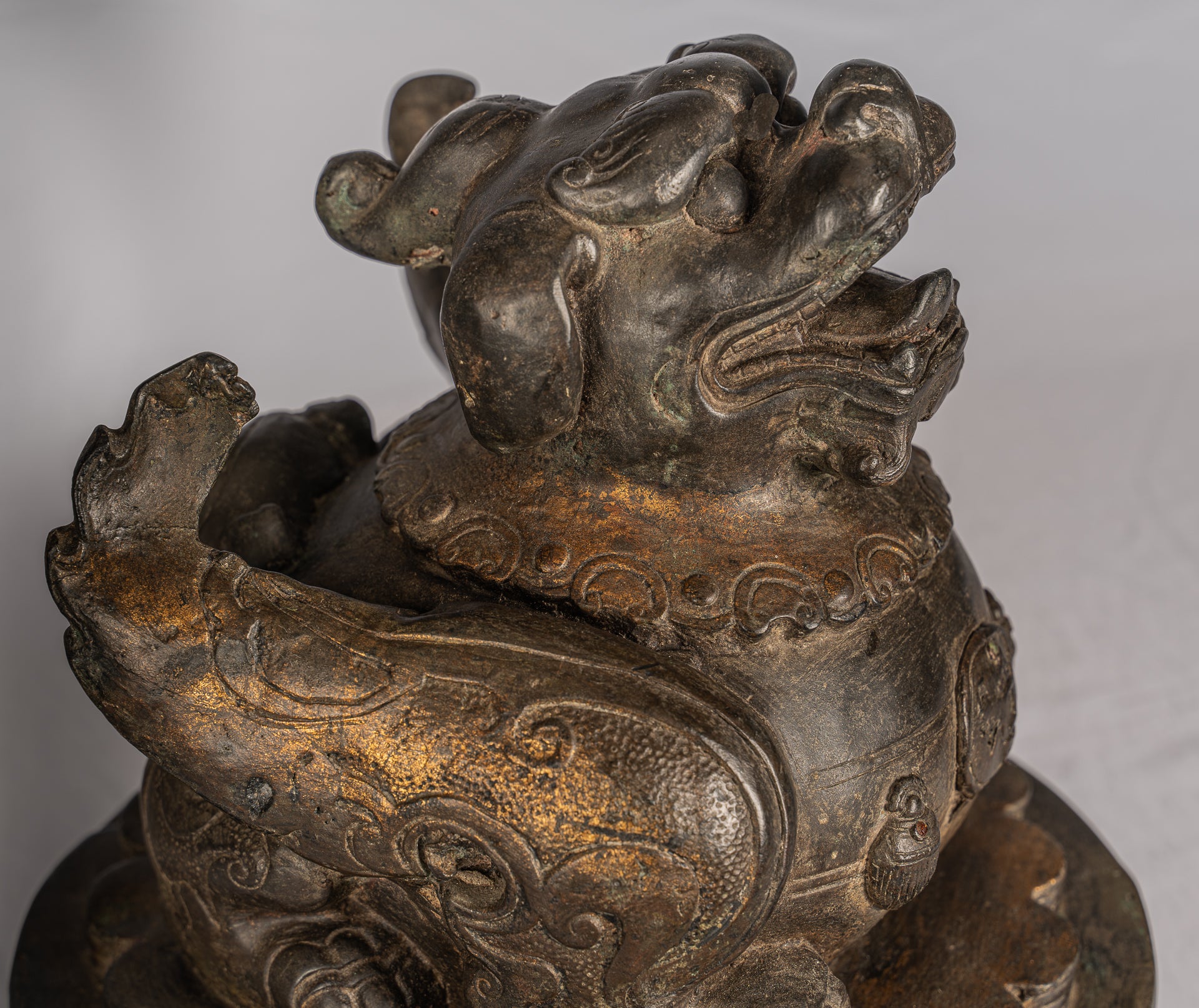 Antiker chinesischer Stil Tempel Wächter Löwe Foo Dog Imperial Lion 37cm/15"