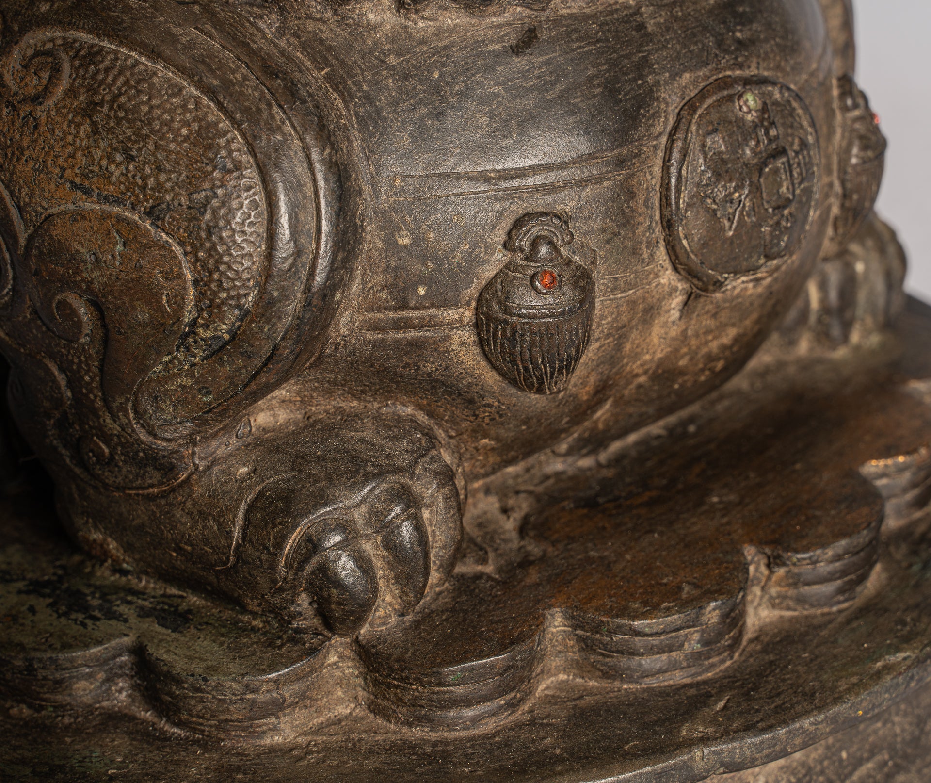 Antiker chinesischer Stil Tempel Wächter Löwe Foo Dog Imperial Lion 37cm/15"