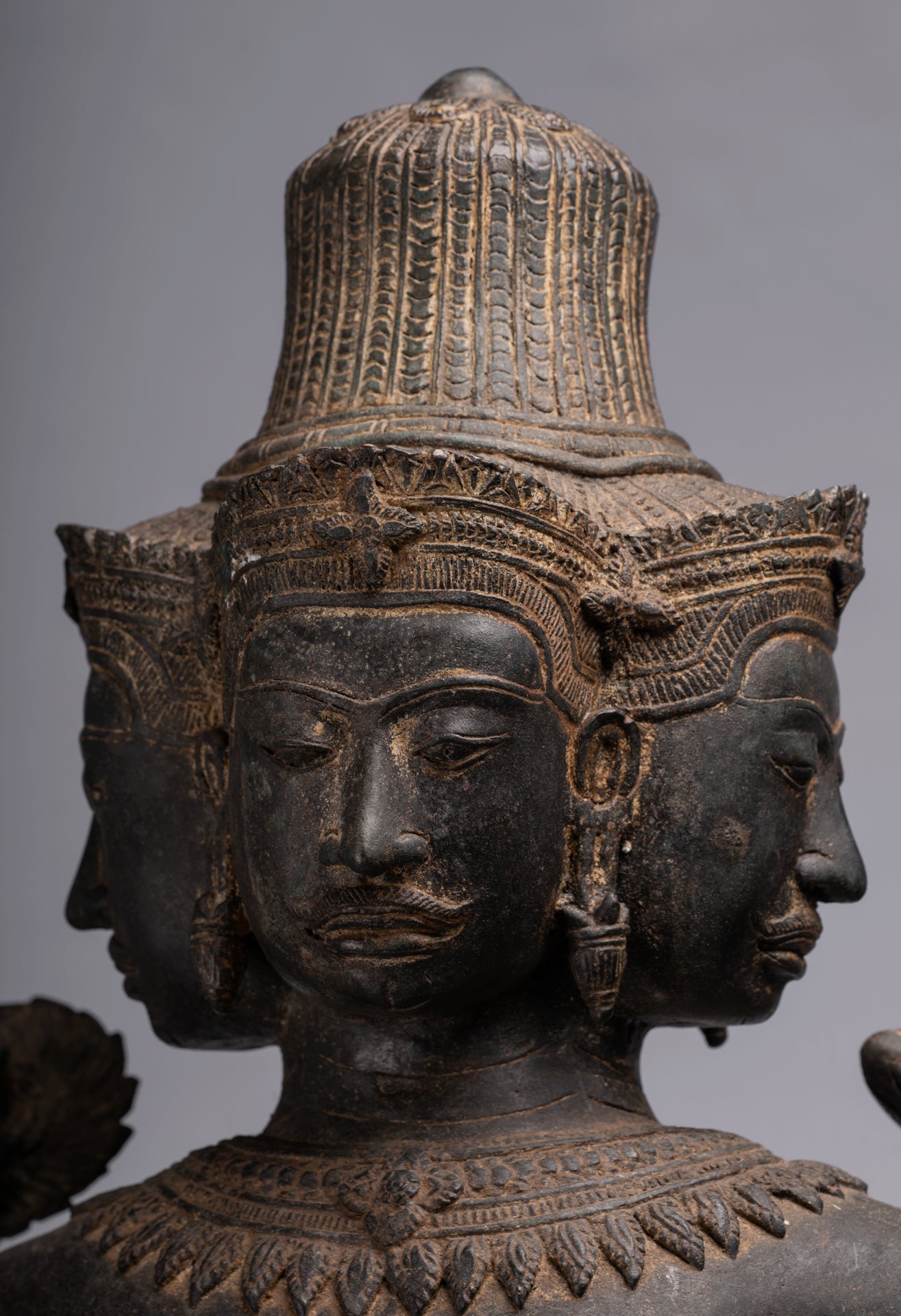 Estatua de Brahma - Estilo antiguo Khmer Koh Ker de pie Bronce Brahma - Creación de Dios Hindú - 97cm/39 "