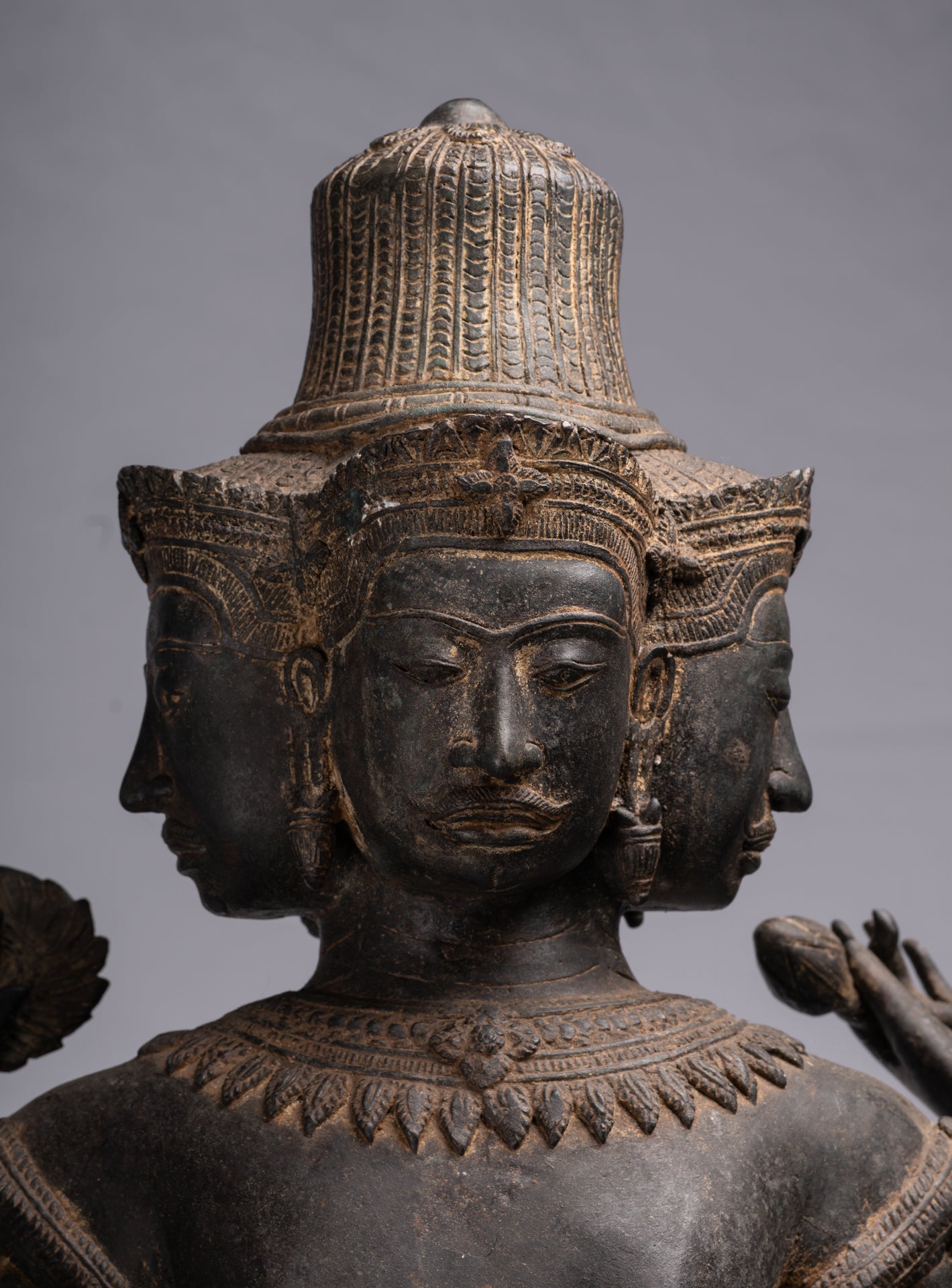 Estatua de Brahma - Estilo antiguo Khmer Koh Ker de pie Bronce Brahma - Creación de Dios Hindú - 97cm/39 "