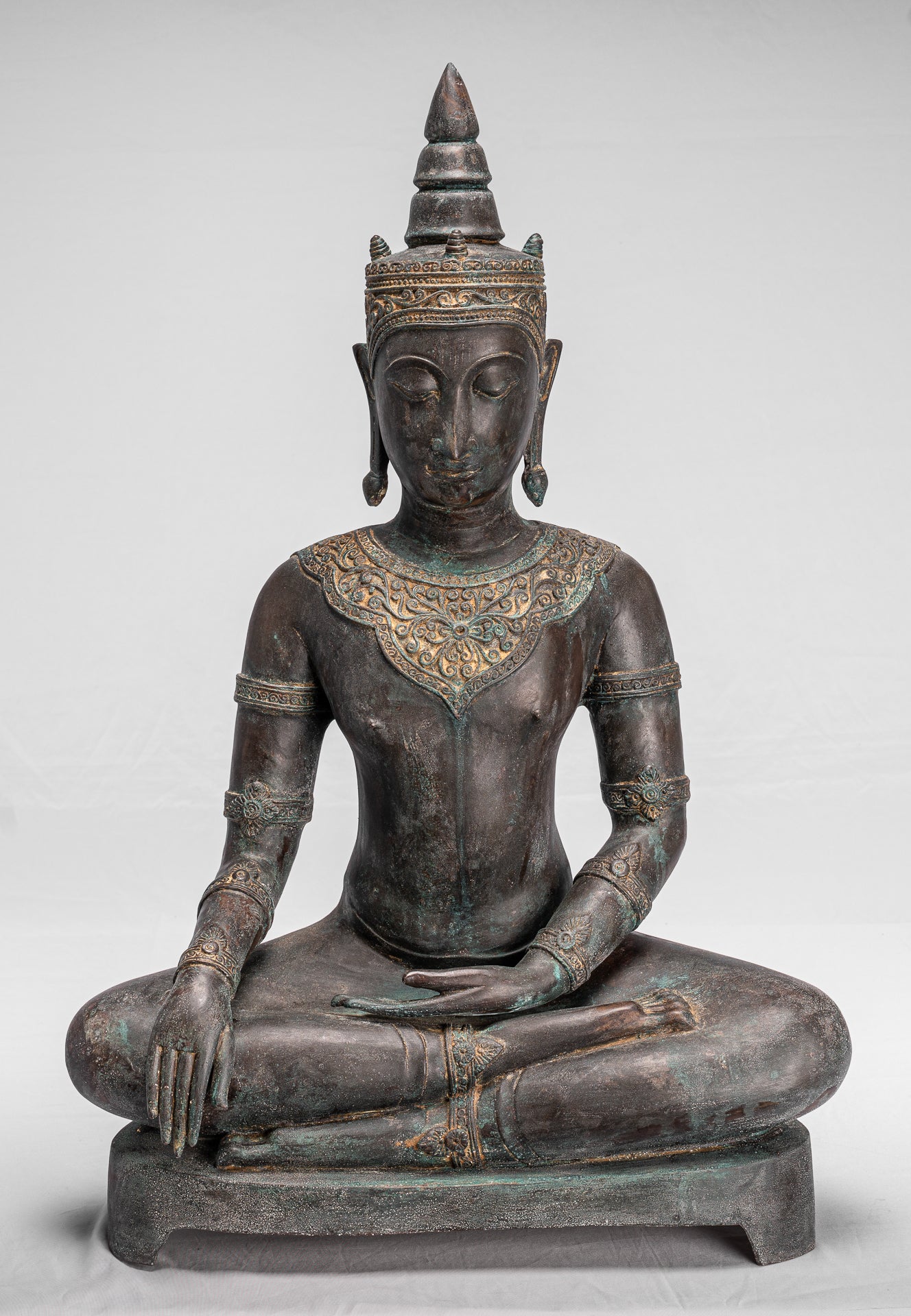 Statue di Buddha - Antique stile tailandese Ayutthaya STATUE BUDDHA SEDATA BUDDHA - 74 cm/30 "Statua di Buddha - Anique stile tailandese Ayutthaya STATUE BUDDHA SEDATA - 74 cm/30"