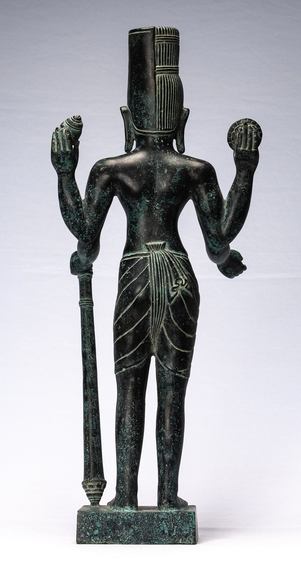 Harihara - antique Phnom Penh Style bronze khmer Hari Hara ou Vishnu & Shiva - 57cm / 23 "