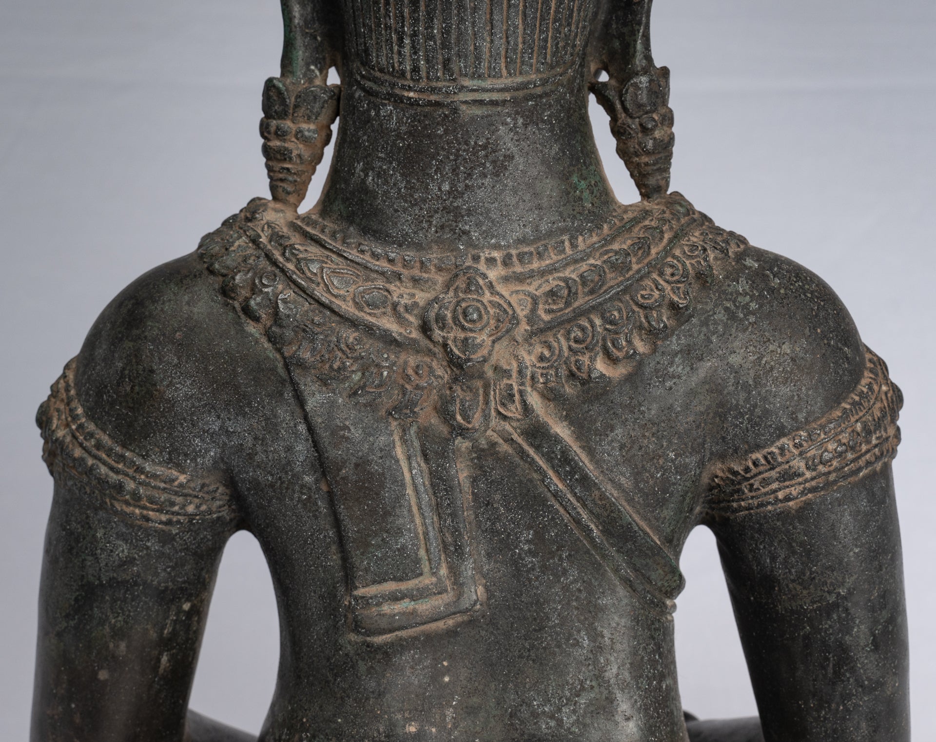 Estatua de Buda - Estatua de Buda de Meditación Amitabha de Bronce Antique Khmer - 55cm/22 "