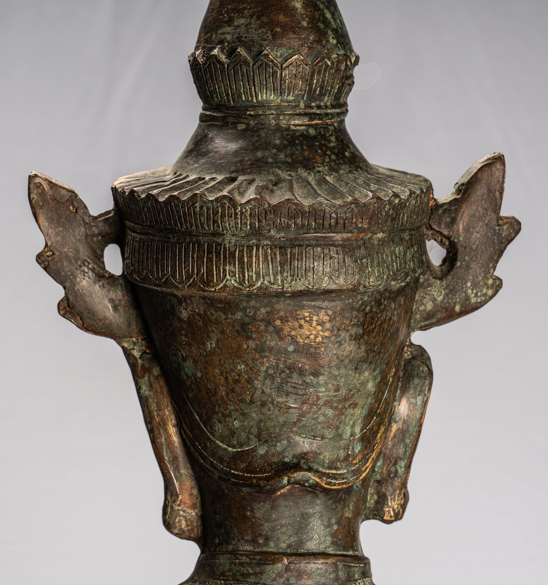 Antiguo estilo birmano de bronce shan iluminación sentada estatua de Buda - 102 cm/41 "