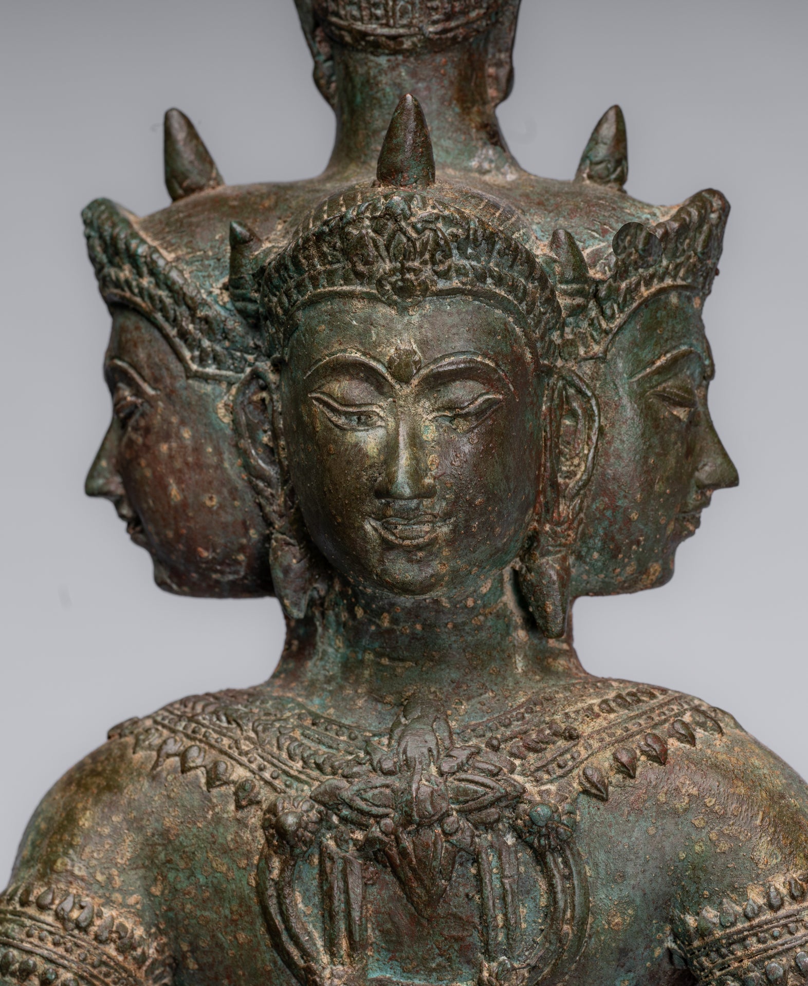 Trimurti Statue-Antique Thai Style Trimurti Shiva Brahma Vishnu Statue-84cm/34 "