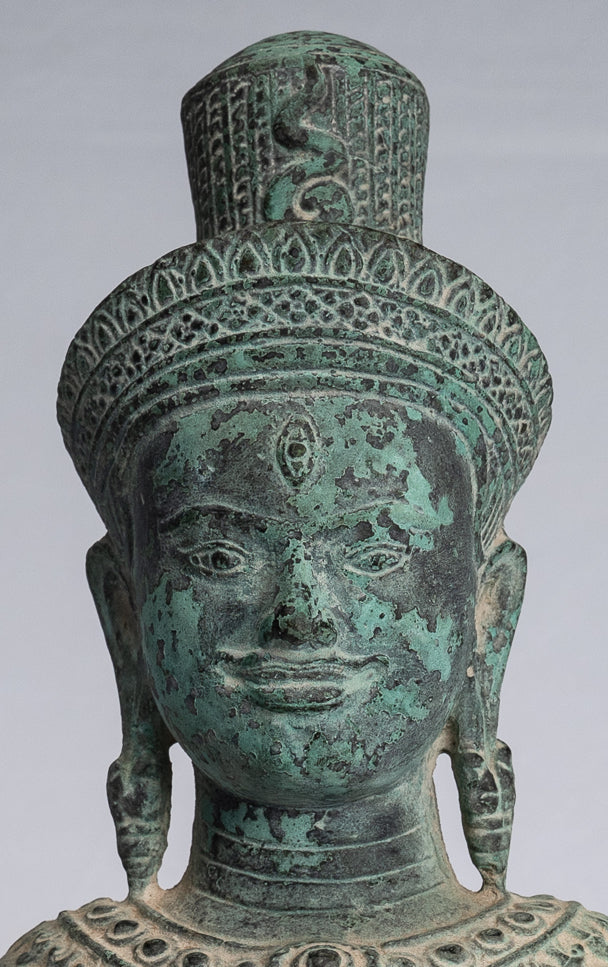 Estatua de Shiva - Estatua de Torso shiva montado en bronce de estilo khmer