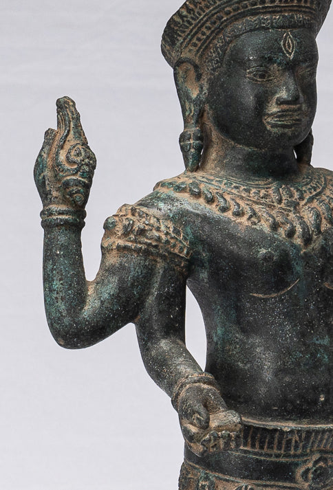 ShivaStatue - Statue de Shiva de style Khmer antique en bronze de style Koh Ker - 44 cm/18"