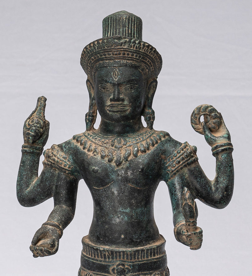 ShivaStatue - Statue de Shiva de style Khmer antique en bronze de style Koh Ker - 44 cm/18"